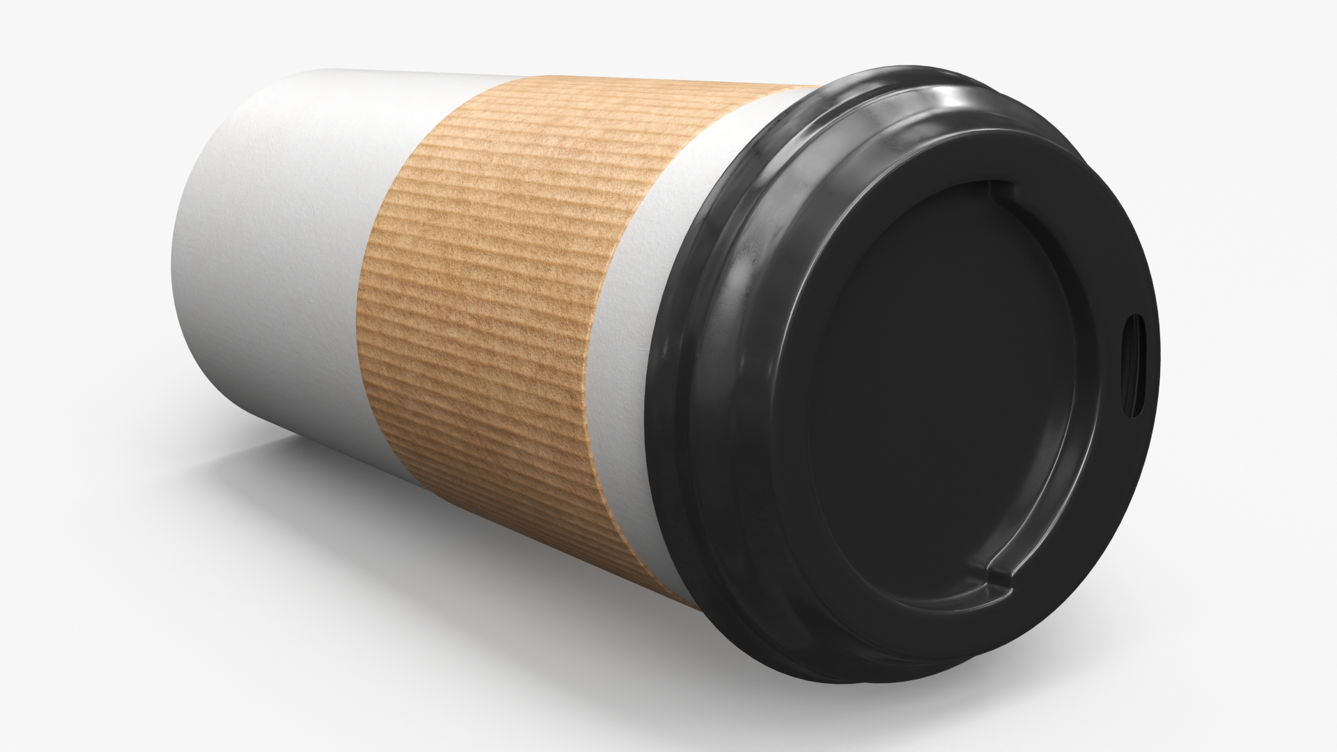 Takeaway Paper Cup with Plastic Lid White - view 2