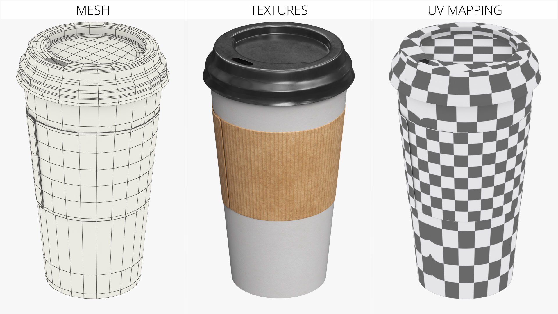 Takeaway Paper Cup with Plastic Lid White - view 3