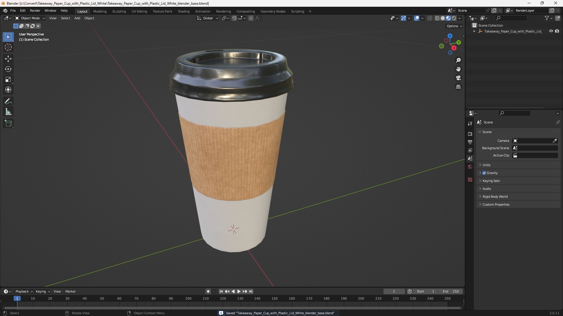 Takeaway Paper Cup with Plastic Lid White - view 10