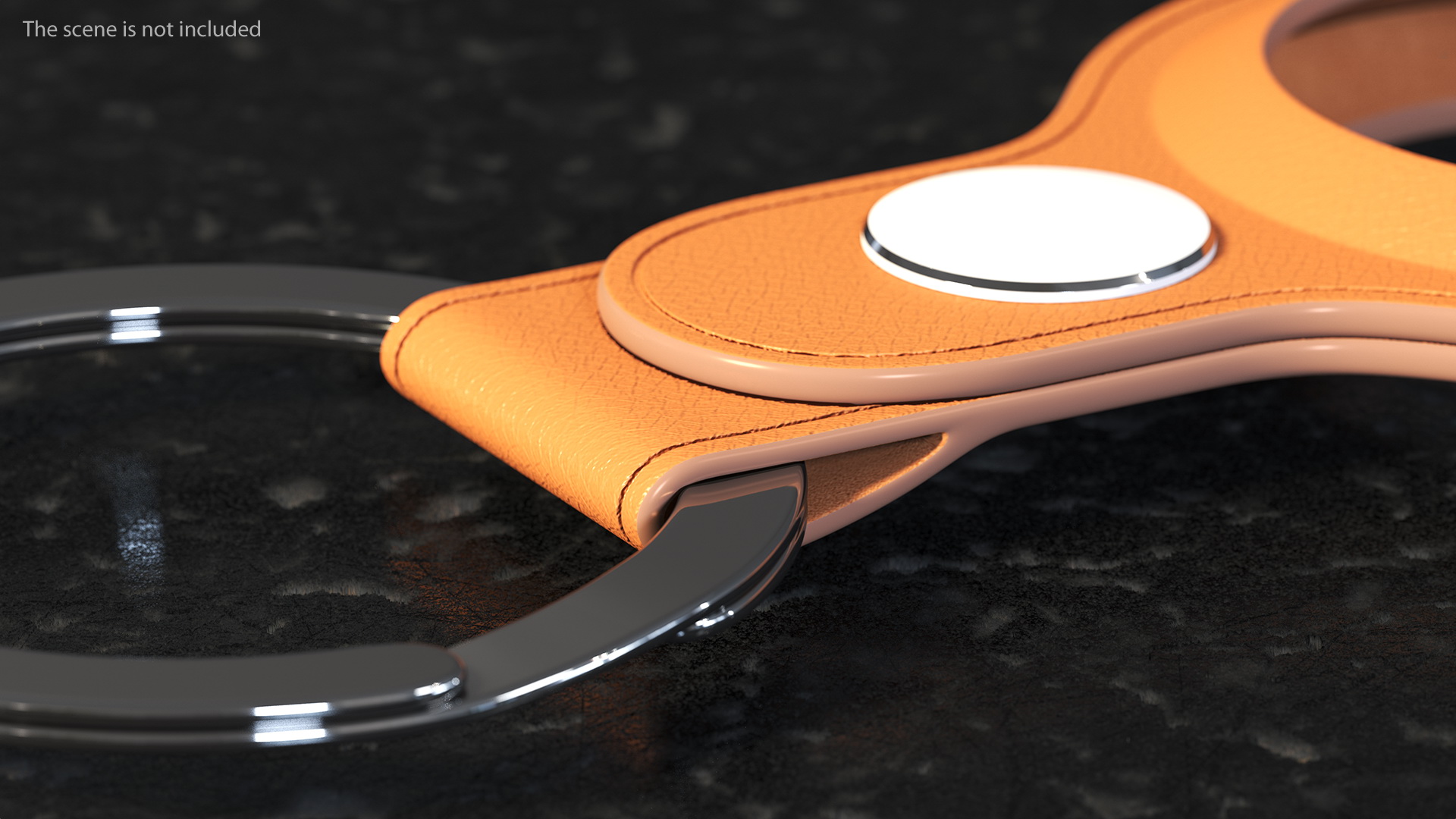 3D AirTag Leather Key Ring Saddle Brown