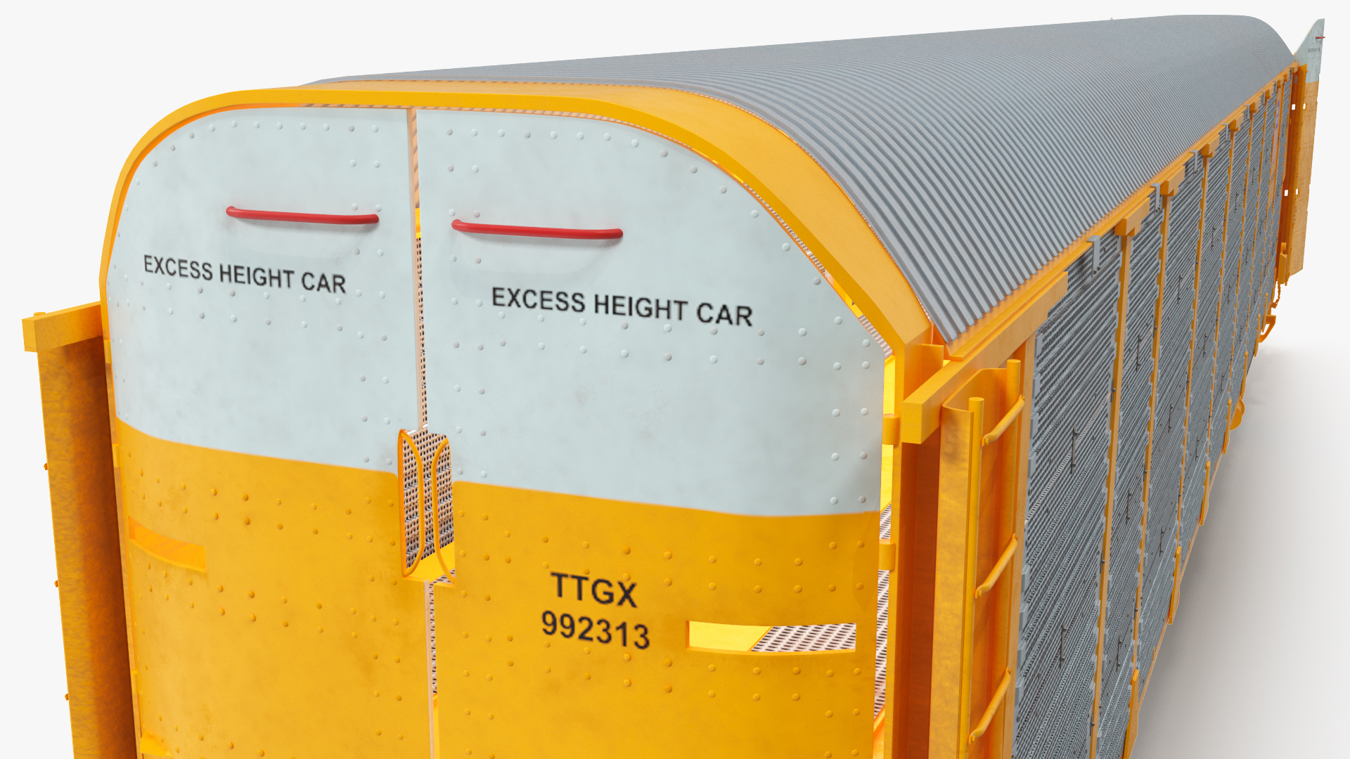 3D model Autorack Railroad Car with Electric Cars
