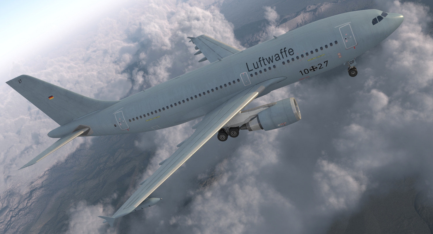 3D Airbus A310 MRTT Multi Role Tanker Transport Luftwaffe Rigged