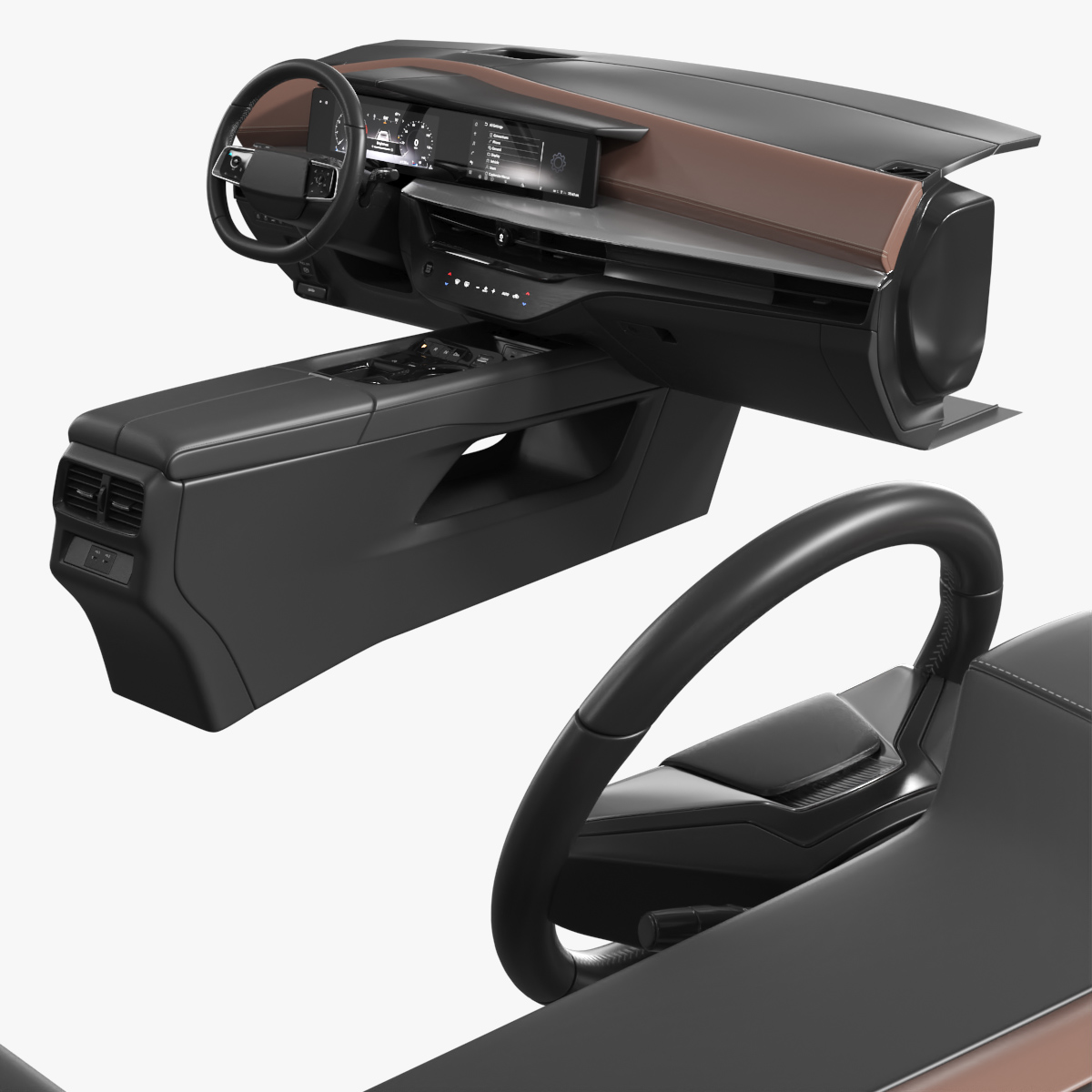 Driver Cockpit with Center Console 3D model preview