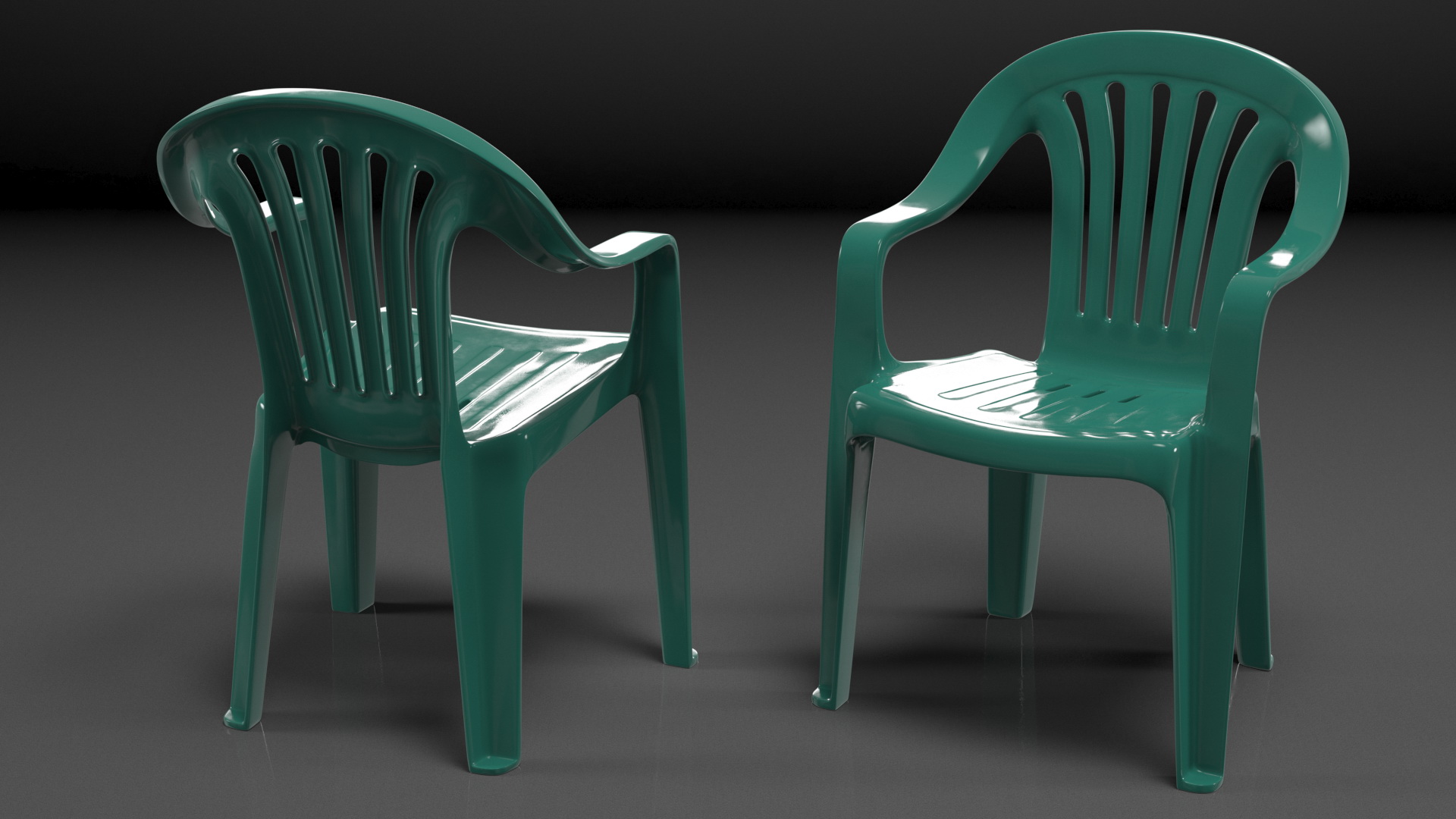 Plastic chair green 3D model