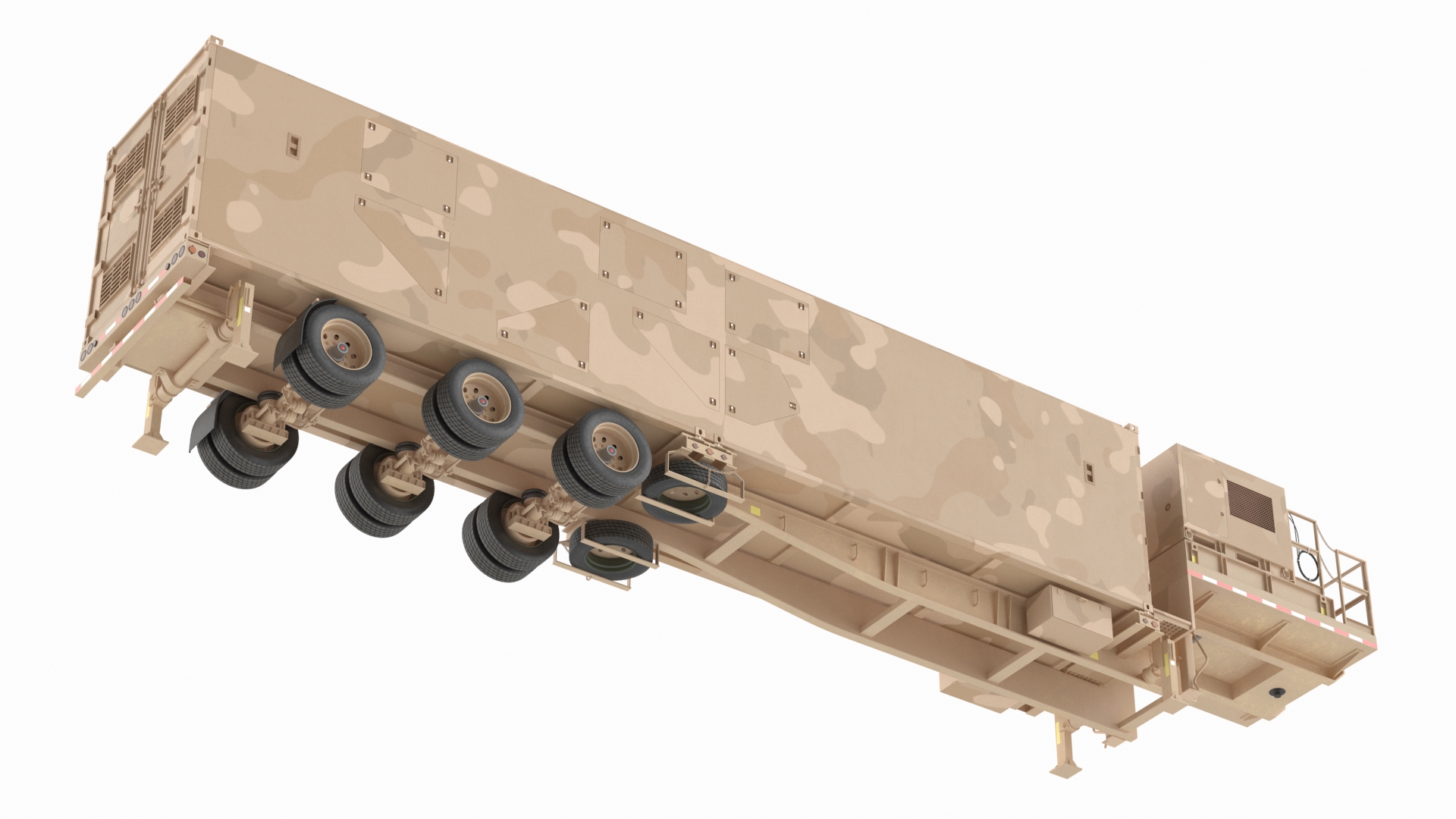 3D Ground Missile Launcher Sand Camo Color Rigged