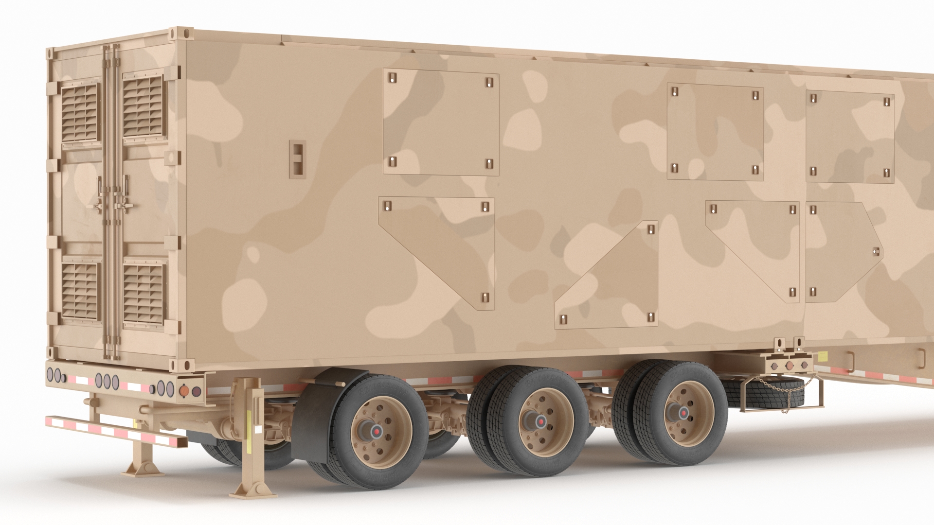 3D Ground Missile Launcher Sand Camo Color Rigged