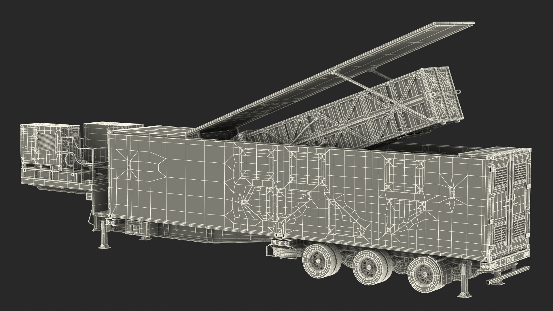 3D Ground Missile Launcher Sand Camo Color Rigged