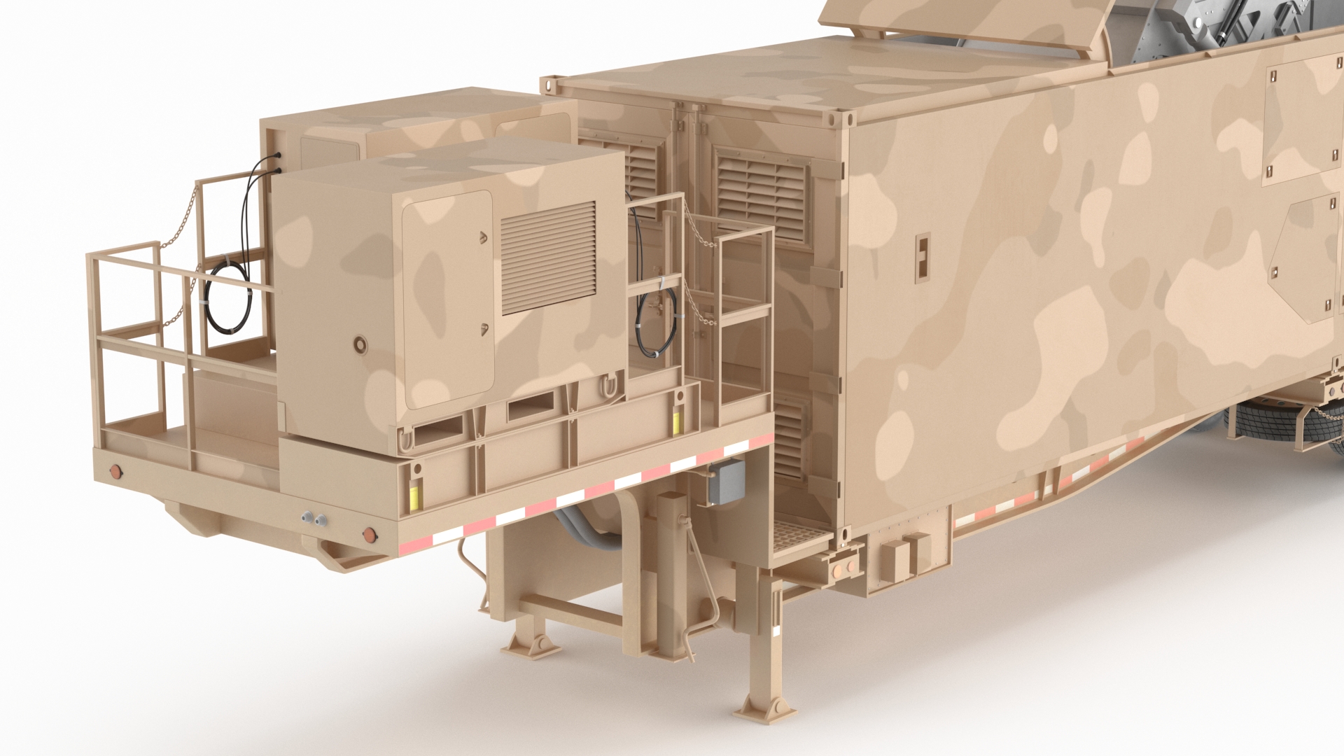3D Ground Missile Launcher Sand Camo Color Rigged