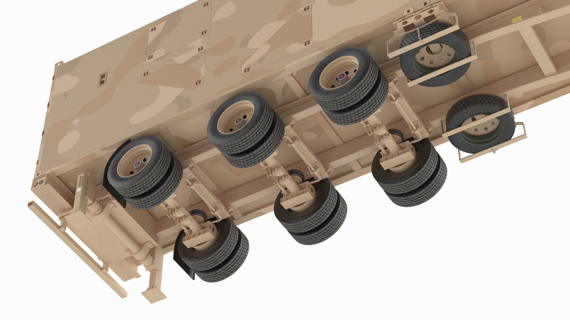 3D Ground Missile Launcher Sand Camo Color Rigged