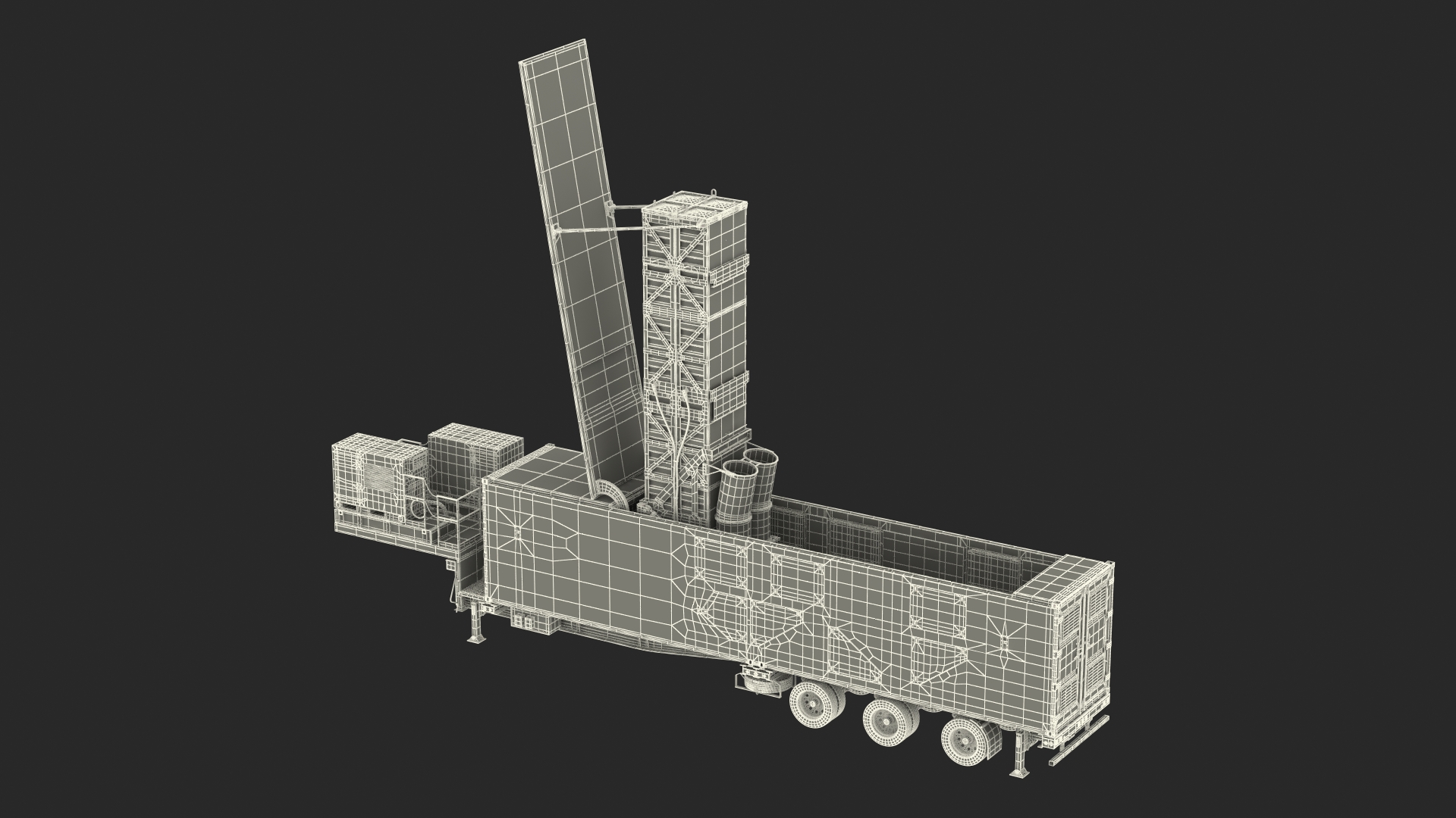 3D Ground Missile Launcher Sand Camo Color Rigged