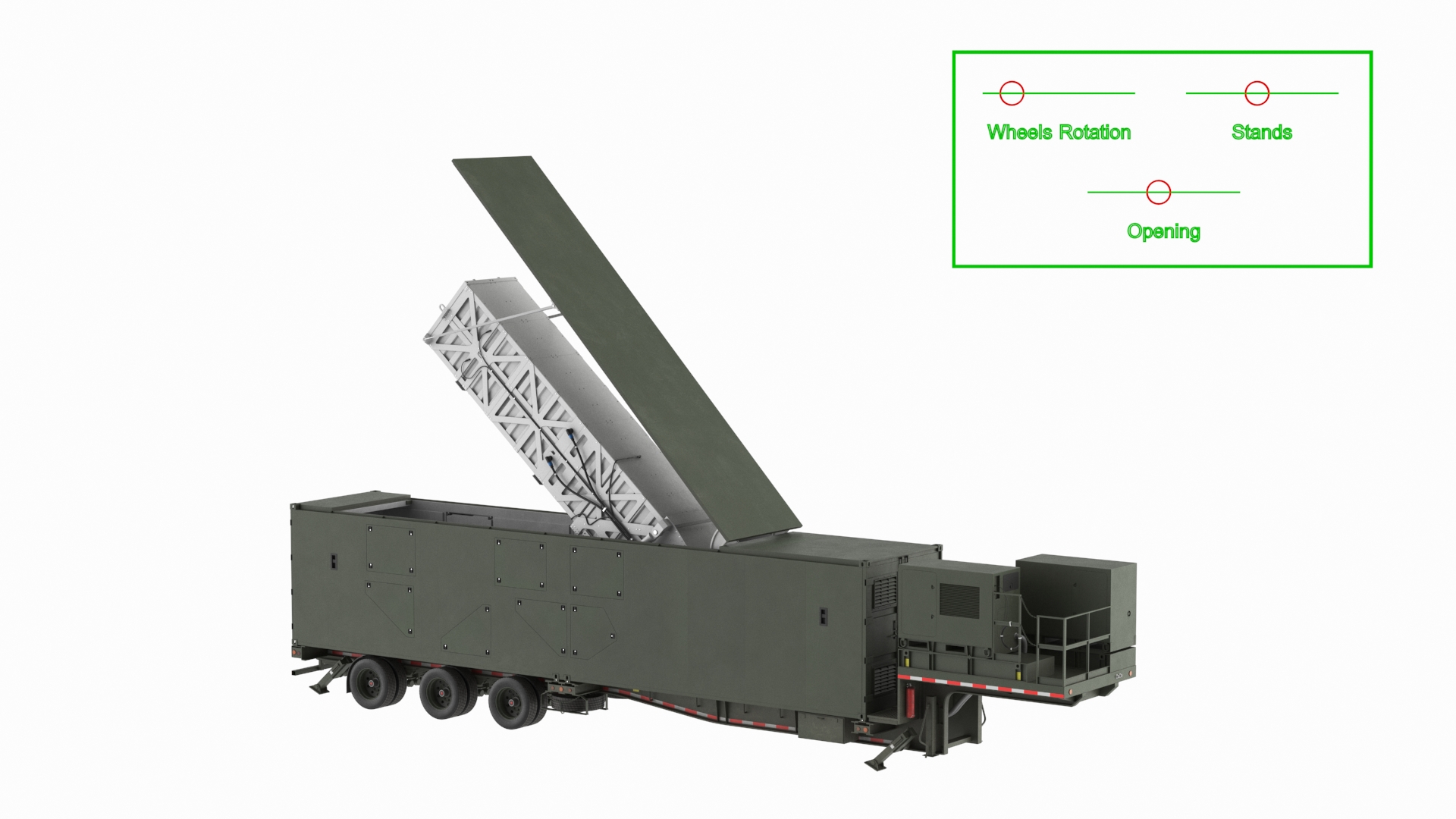 3D Ground Missile Launcher Sand Camo Color Rigged