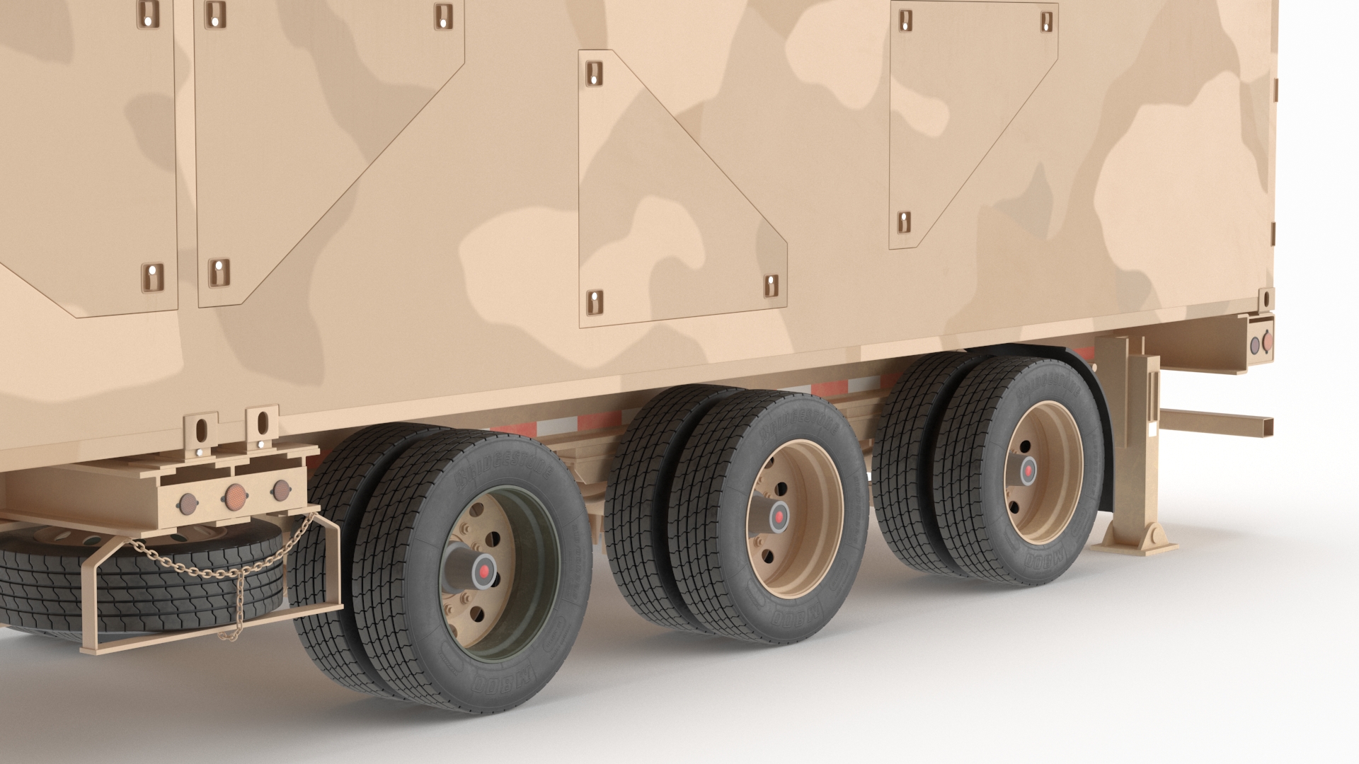 3D Ground Missile Launcher Sand Camo Color Rigged