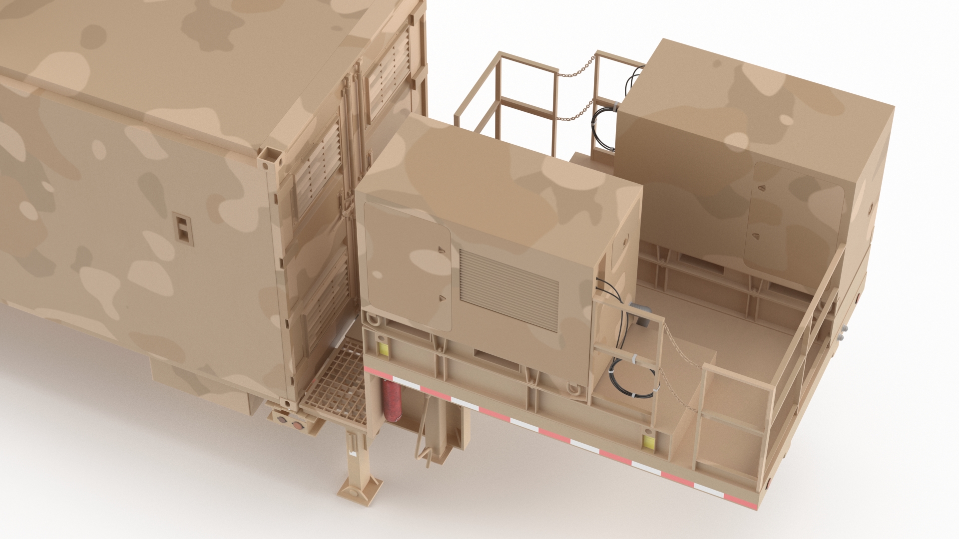 3D Ground Missile Launcher Sand Camo Color Rigged