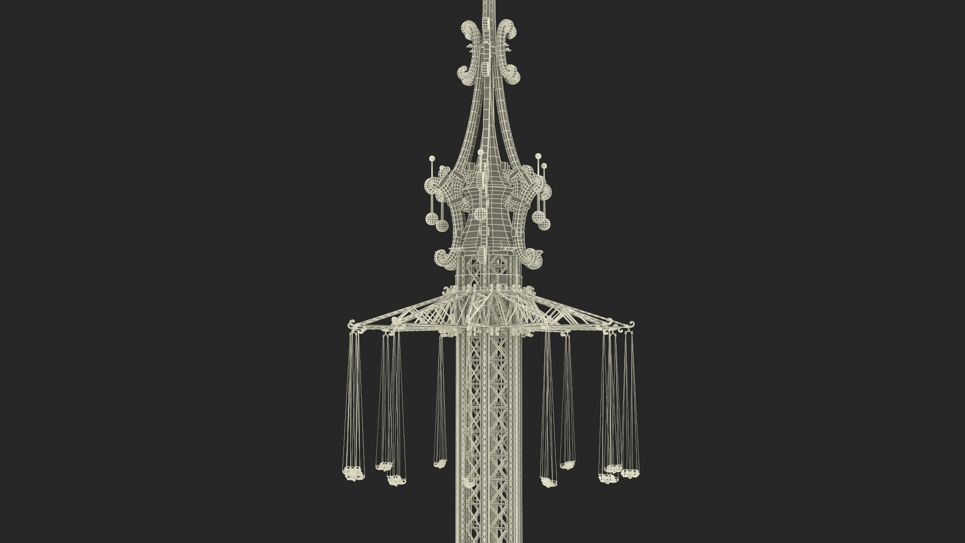 3D model Vertical swing Carousel Rigged