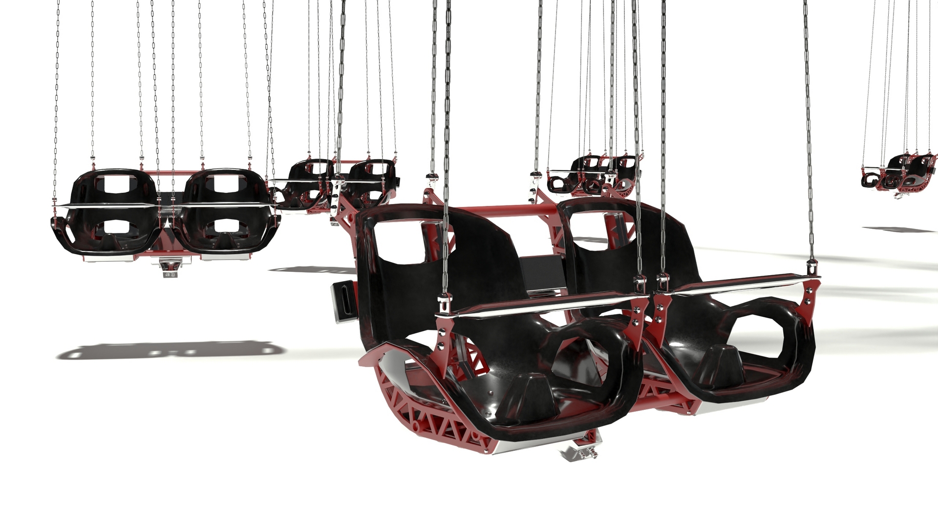 3D model Vertical swing Carousel Rigged