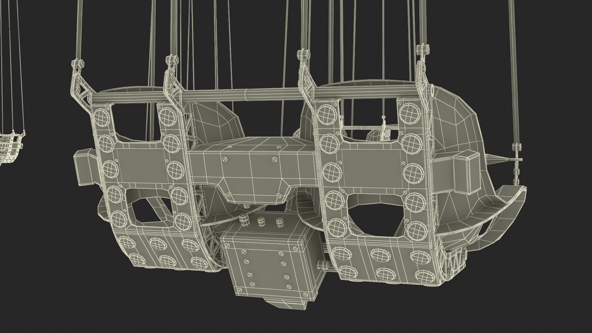 3D model Vertical swing Carousel Rigged