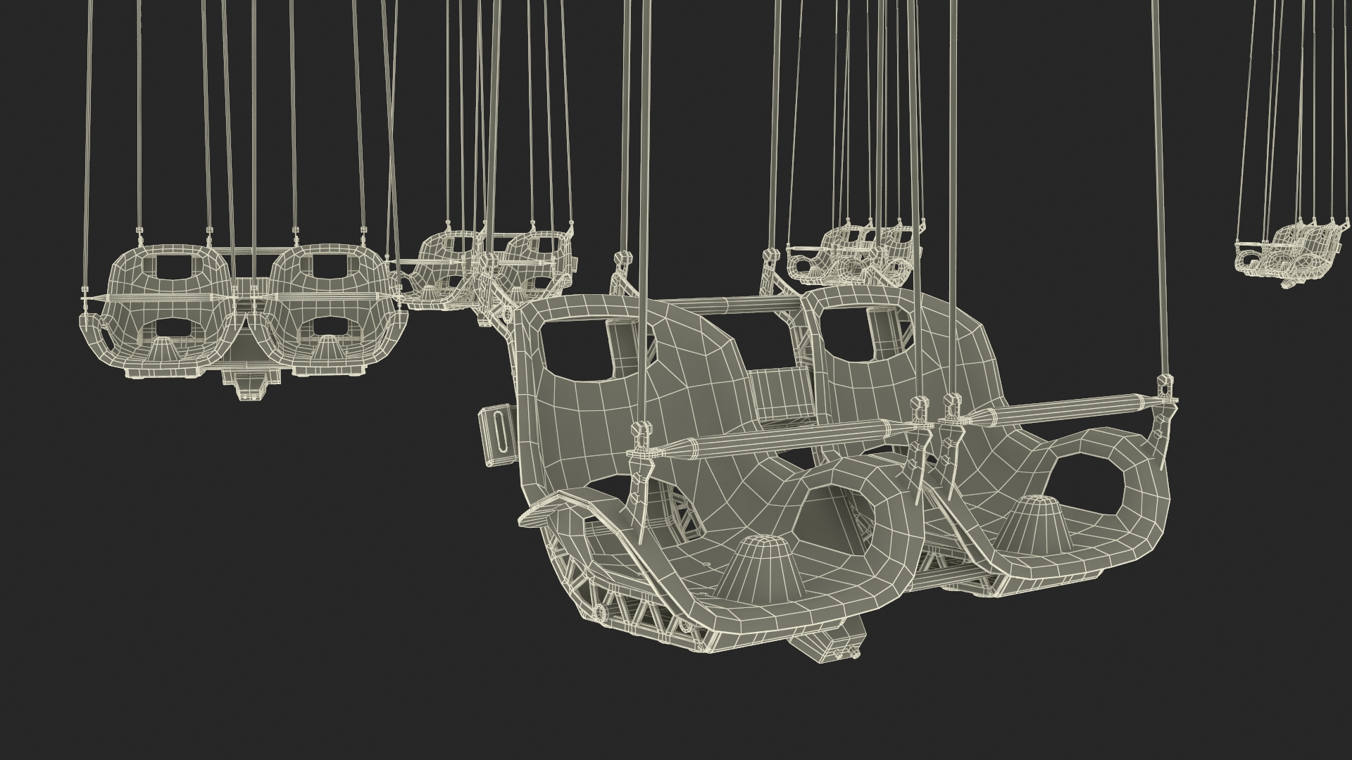 3D model Vertical swing Carousel Rigged