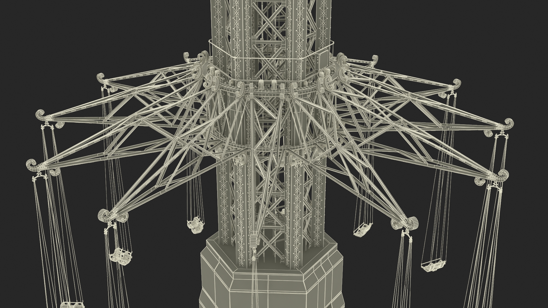 3D model Vertical swing Carousel Rigged