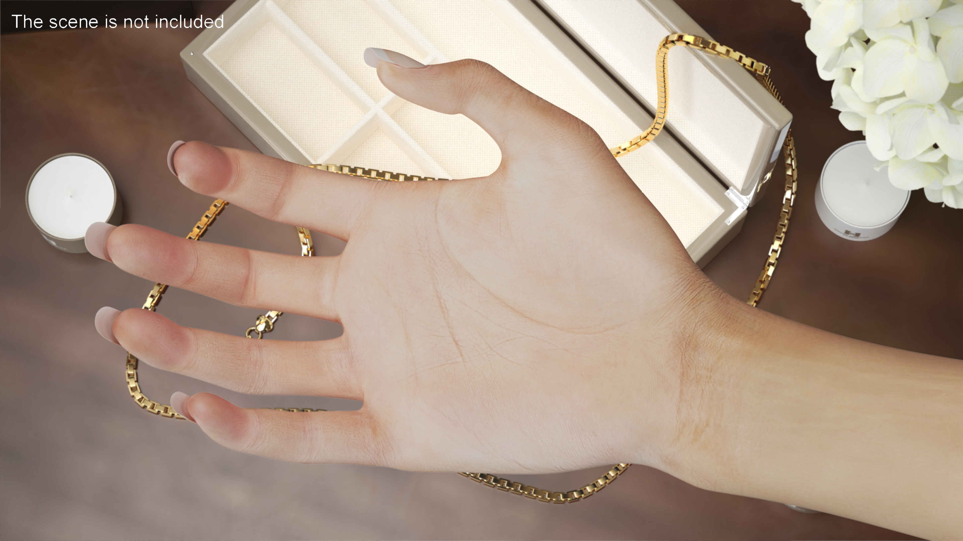 3D model European Woman Hand Rigged for Cinema 4D
