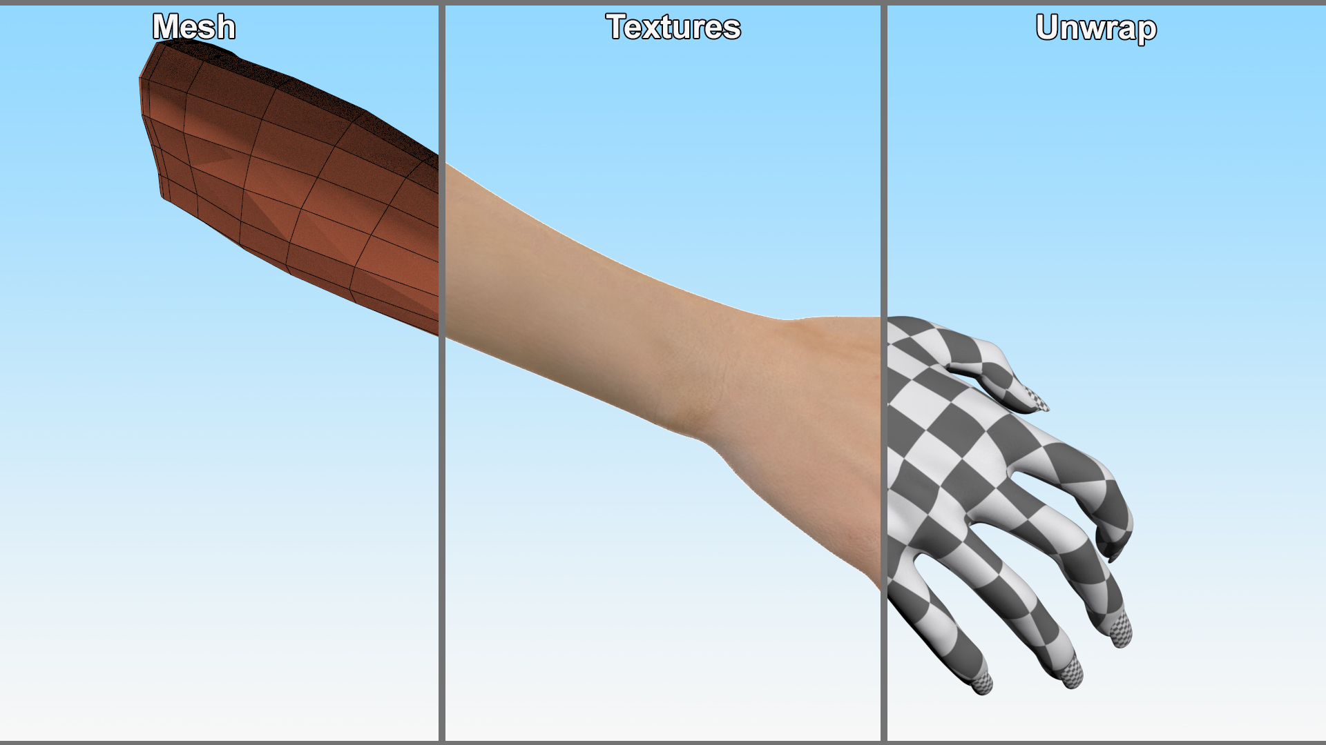 3D model European Woman Hand Rigged for Cinema 4D