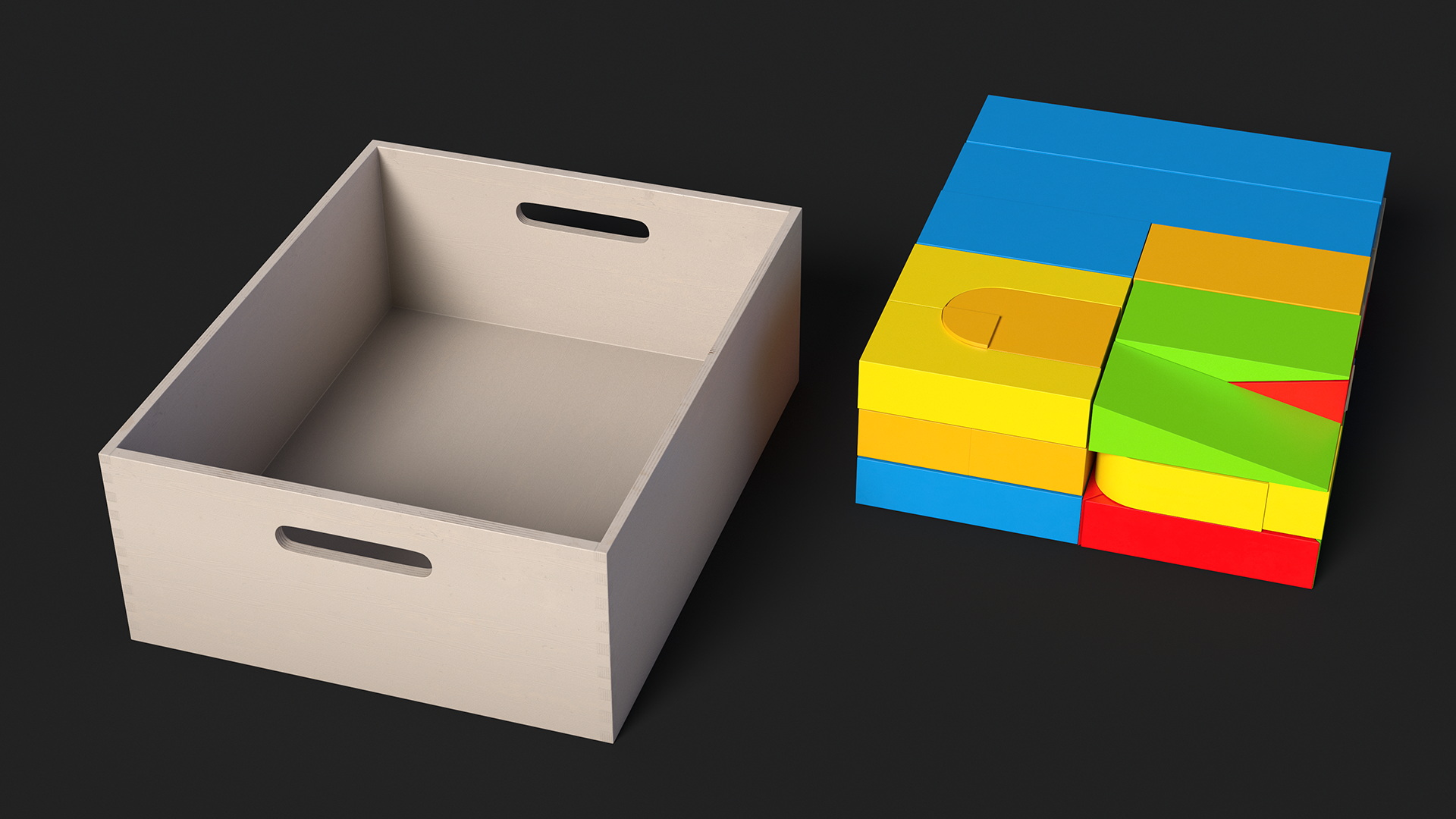 3D Colored Wooden Constructor in Box model