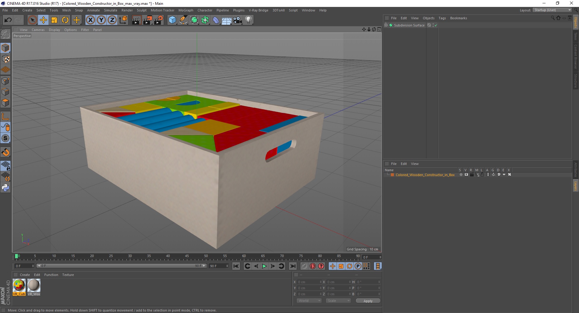 3D Colored Wooden Constructor in Box model