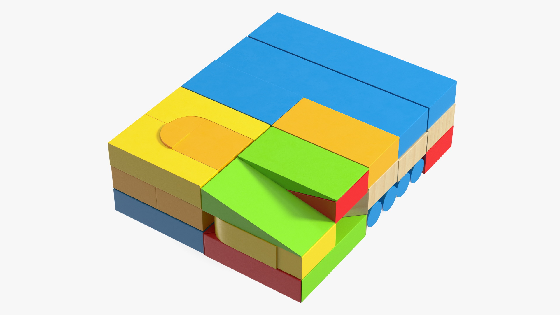 3D Colored Wooden Constructor in Box model