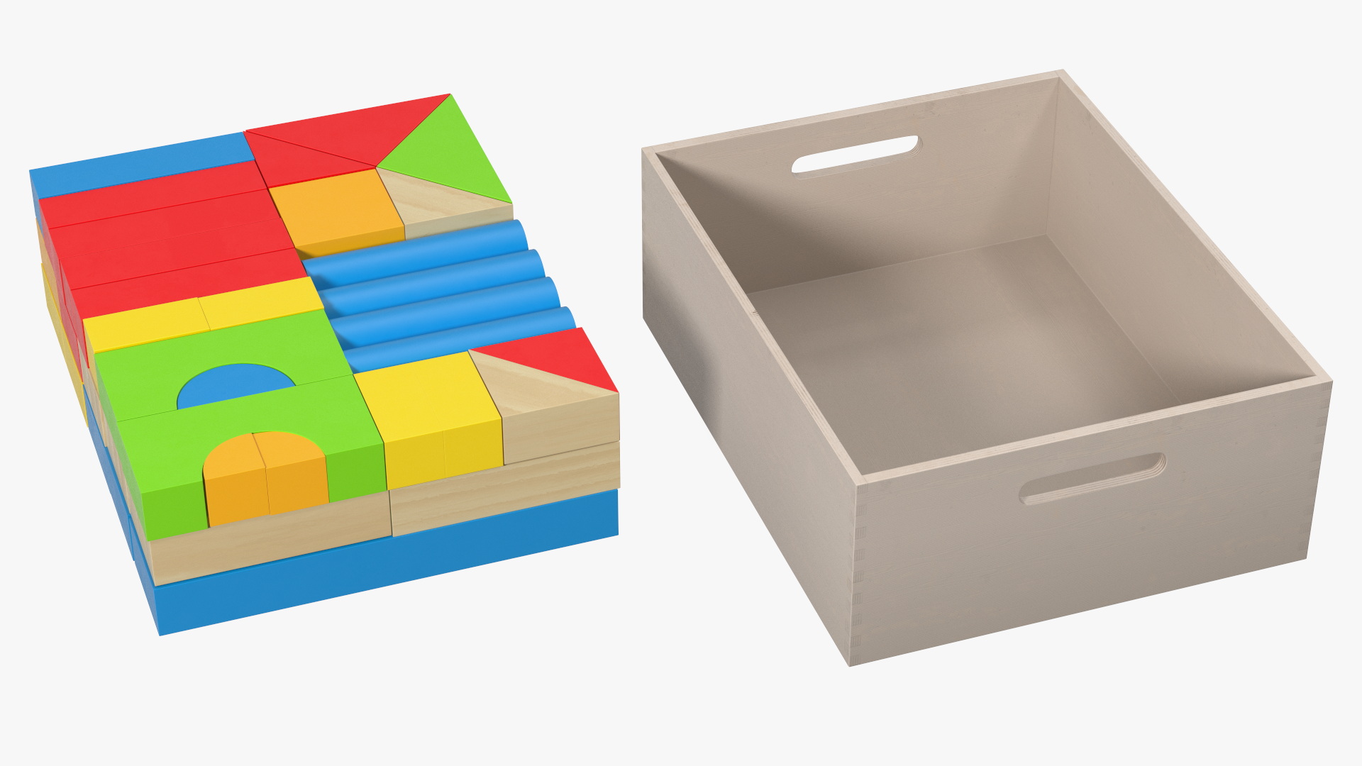 3D Colored Wooden Constructor in Box model