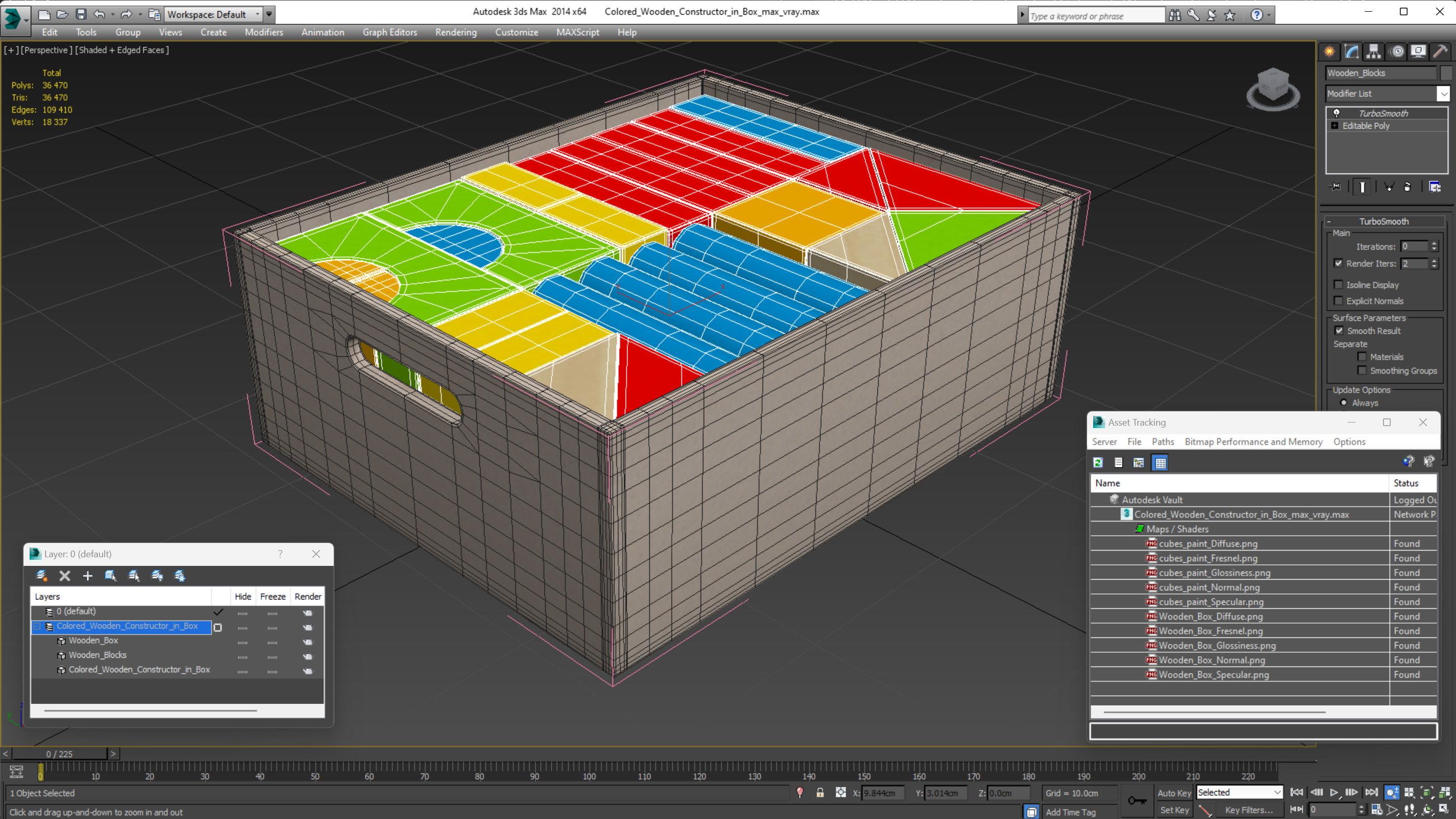 3D Colored Wooden Constructor in Box model