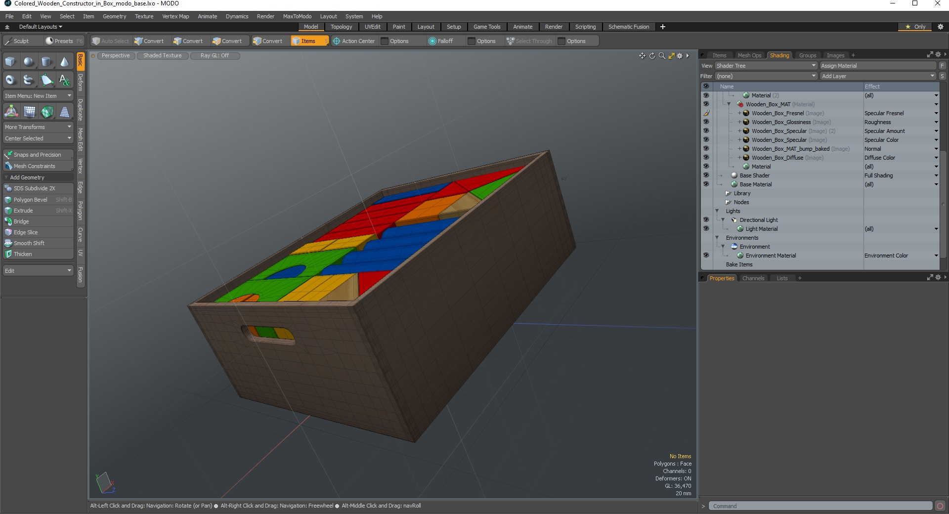 3D Colored Wooden Constructor in Box model