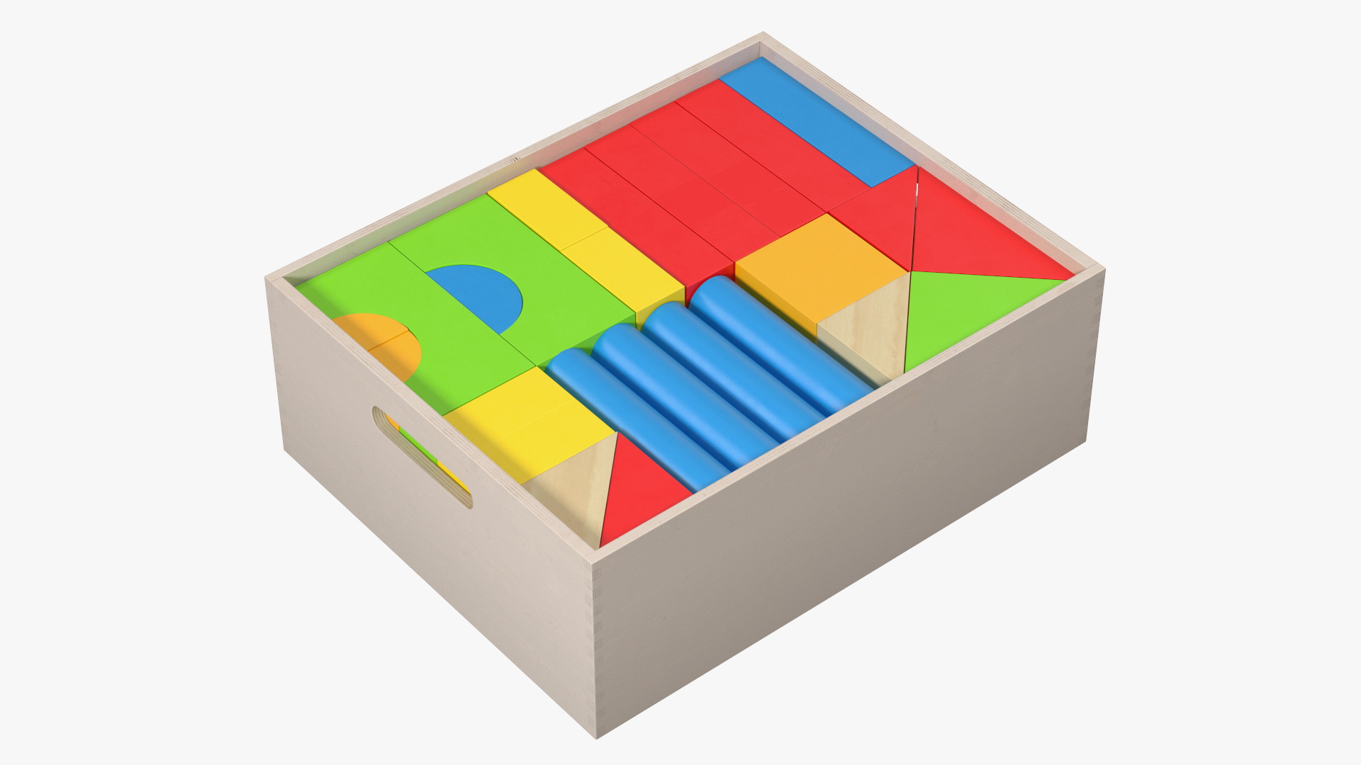 3D Colored Wooden Constructor in Box model