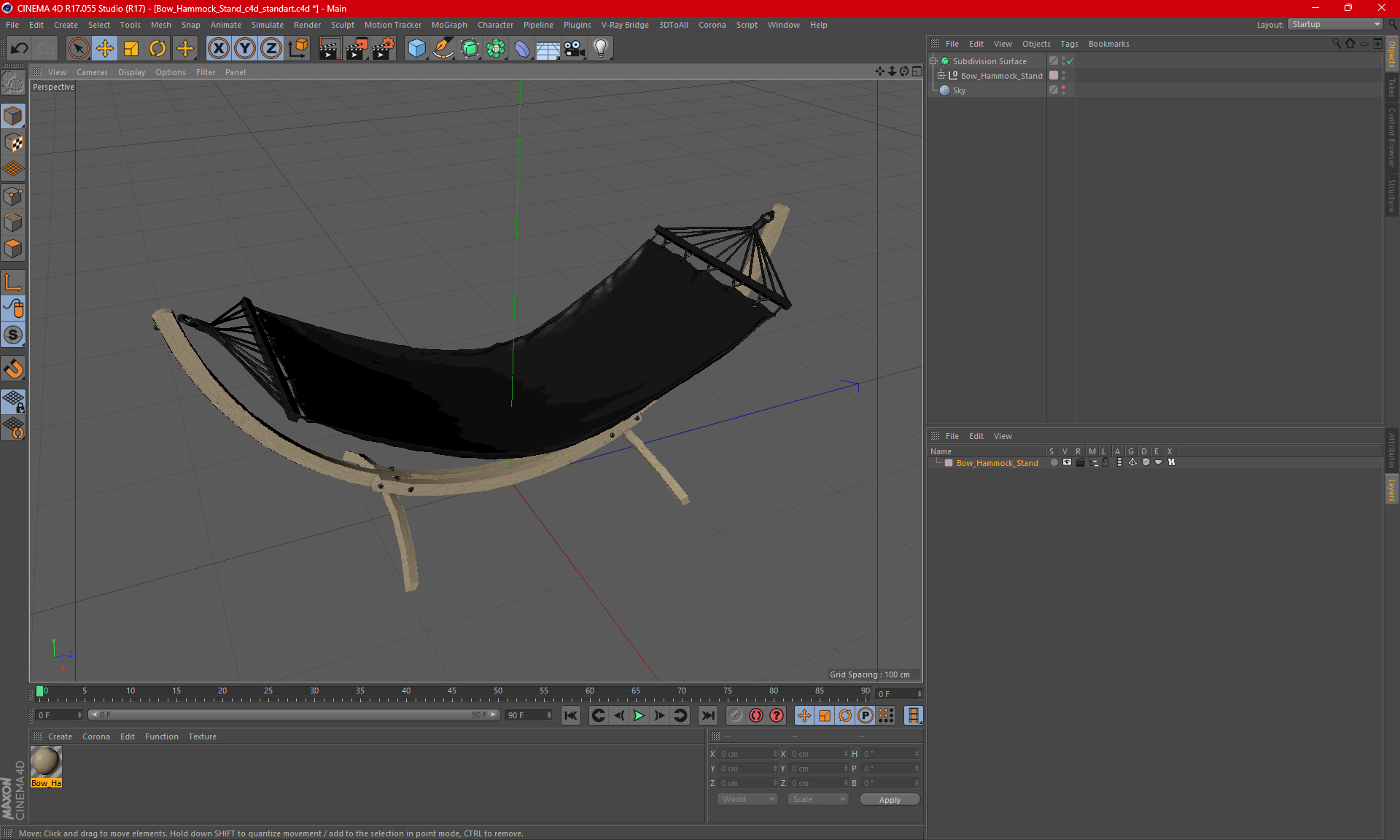 Bow Hammock Stand 3D