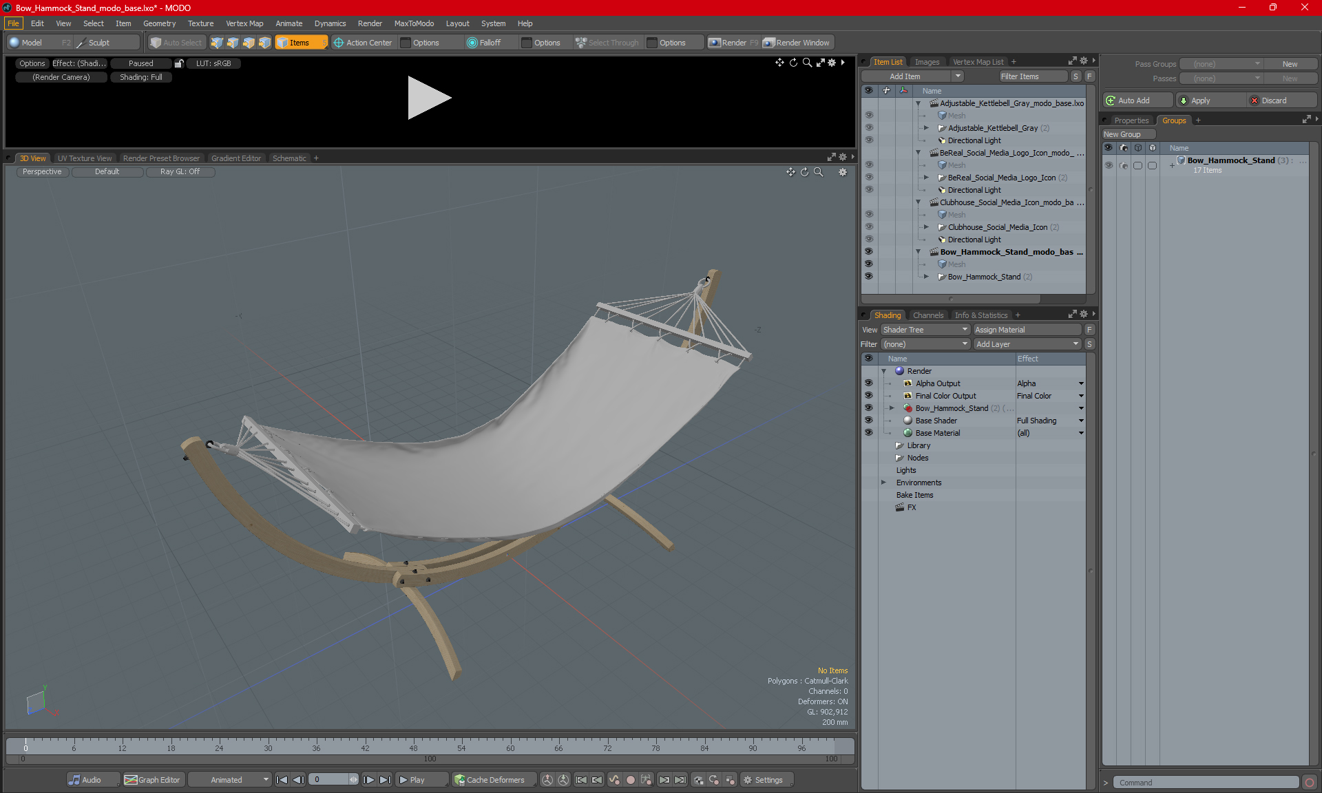 Bow Hammock Stand 3D