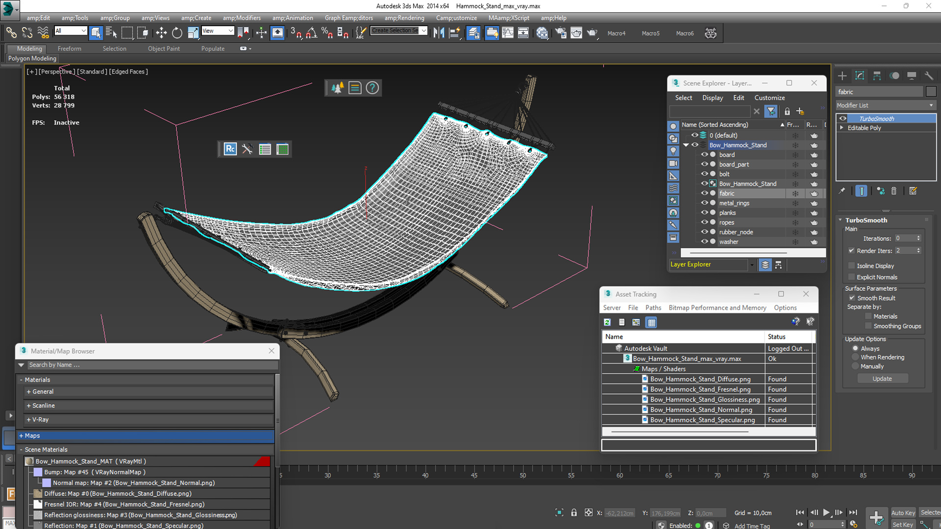 Bow Hammock Stand 3D