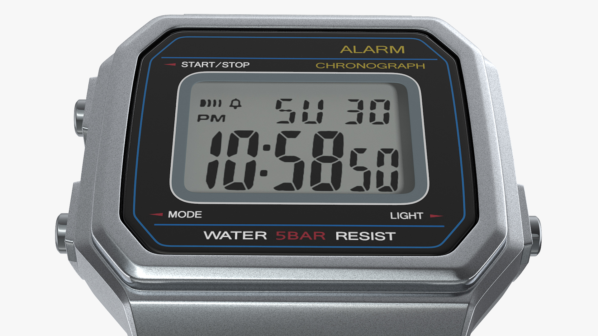 Stainless Steel Electronic Watch 3D