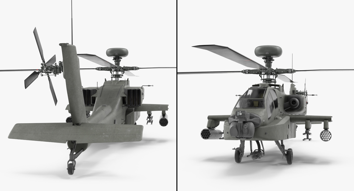3D AH 64D Apache Longbow Rigged model