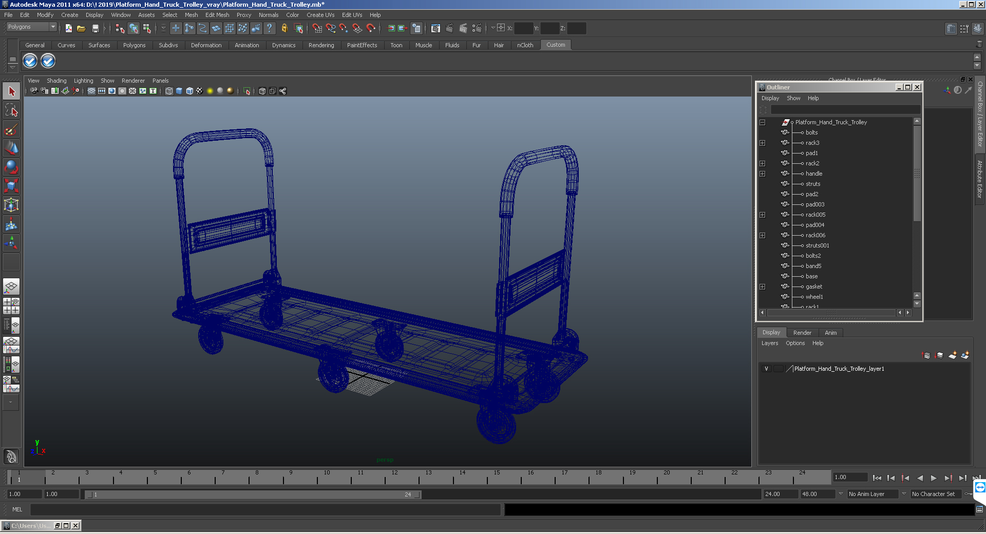 Platform Hand Truck Trolley 3D