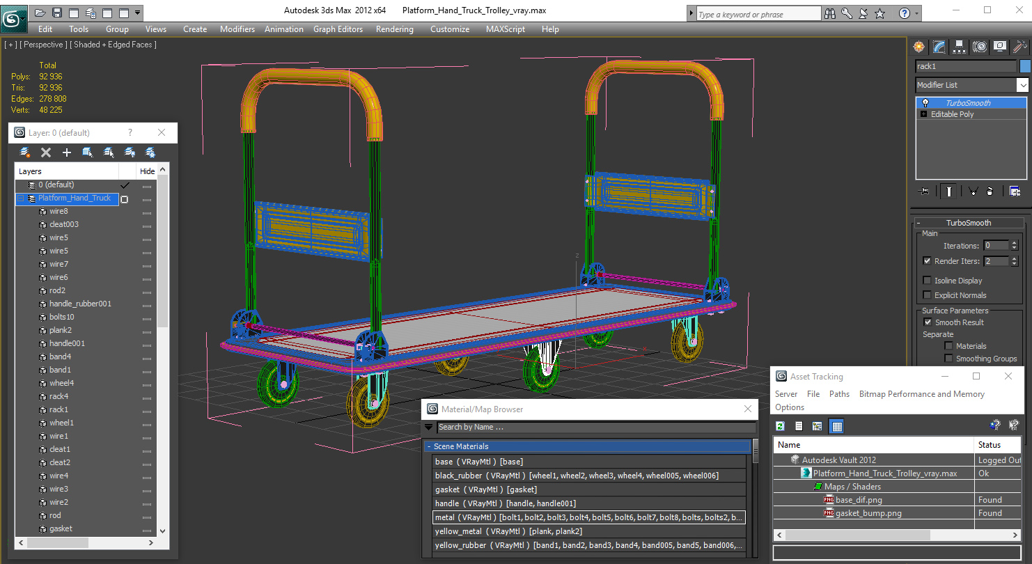 Platform Hand Truck Trolley 3D