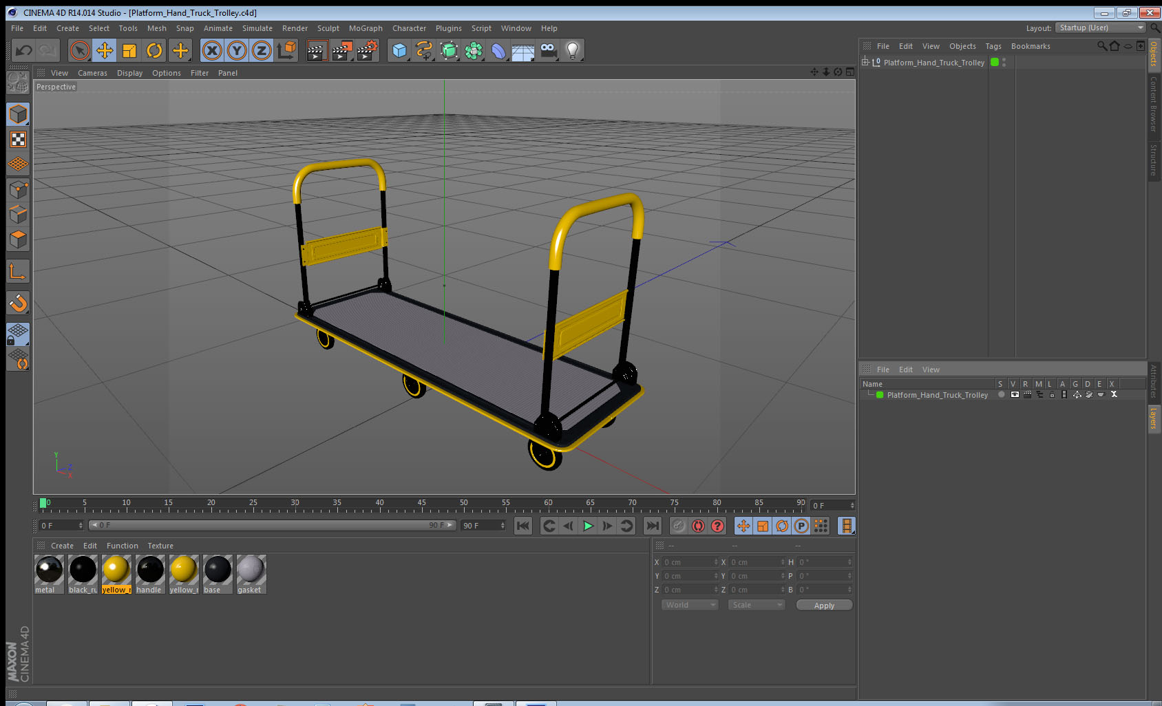Platform Hand Truck Trolley 3D