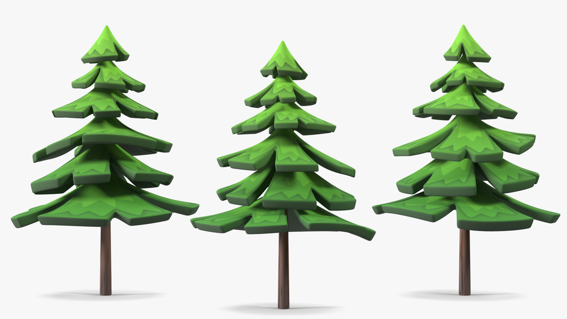 3D model Fur Tree Cartoon Style Handpaint Texture