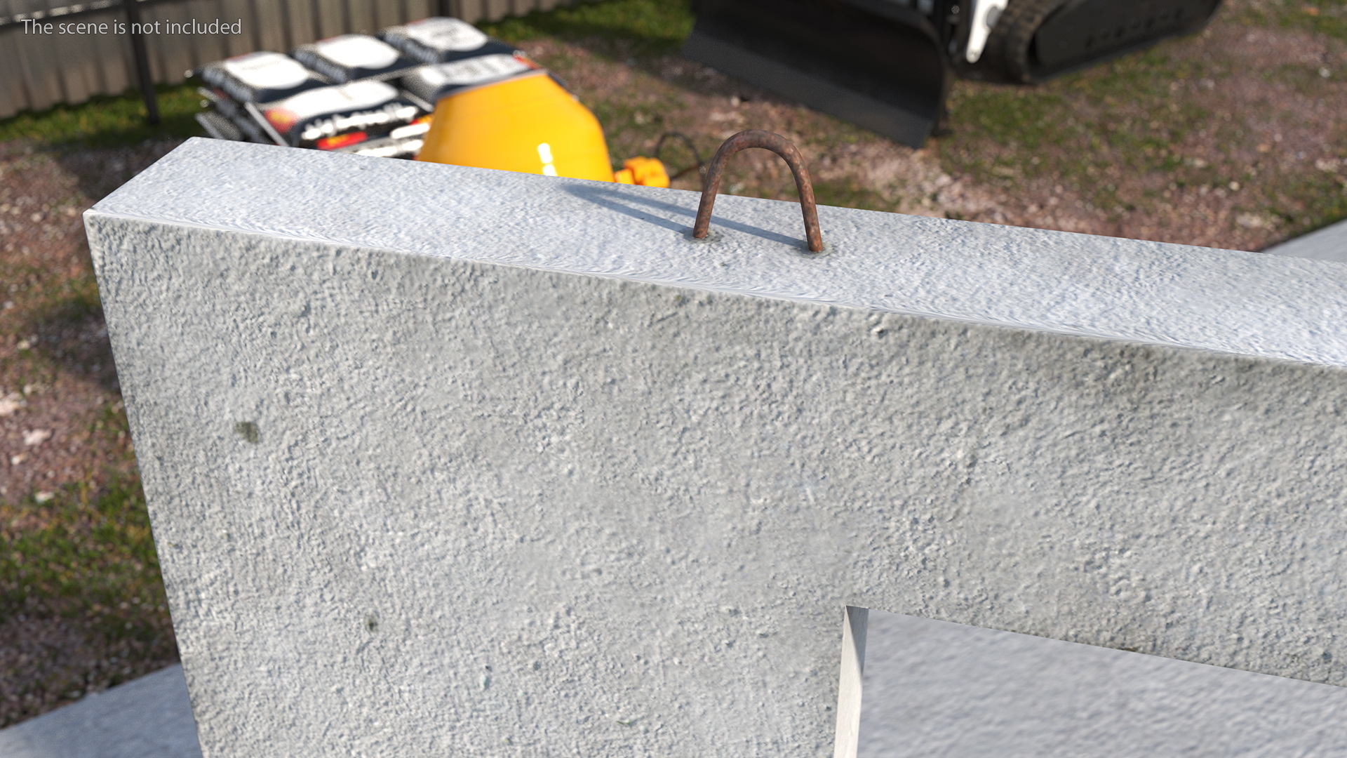 3D Concrete Wall with Windows