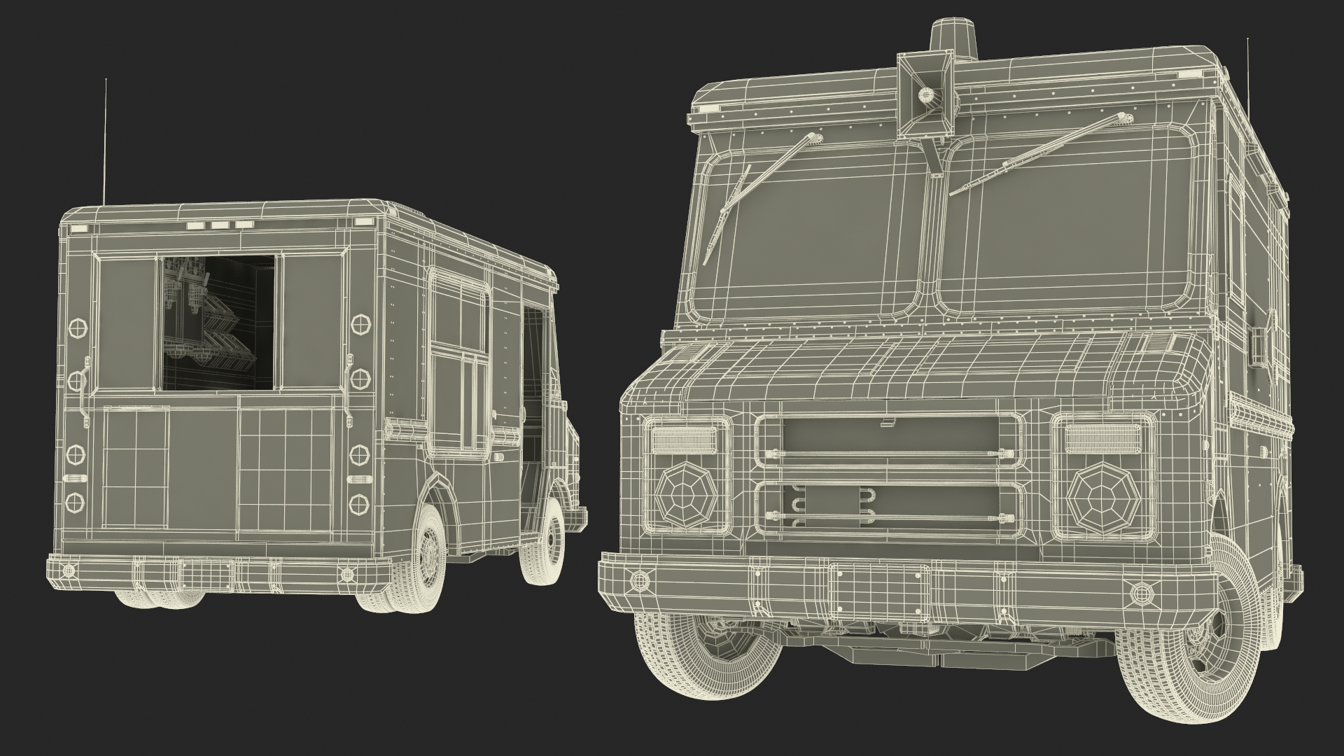 Ice Cream Truck with Star Decals and Branding Rigged 3D