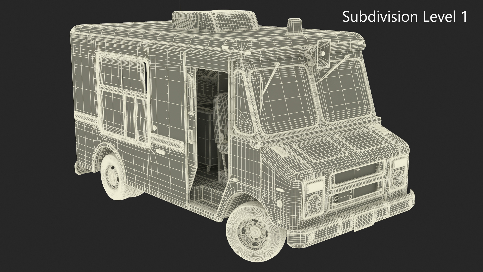 Ice Cream Truck with Star Decals and Branding Rigged 3D