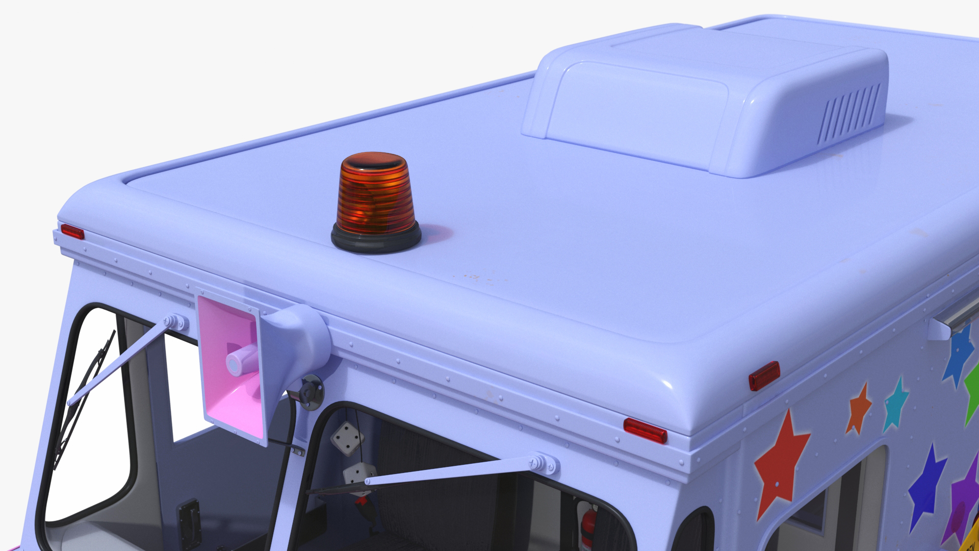 Ice Cream Truck with Star Decals and Branding Rigged 3D