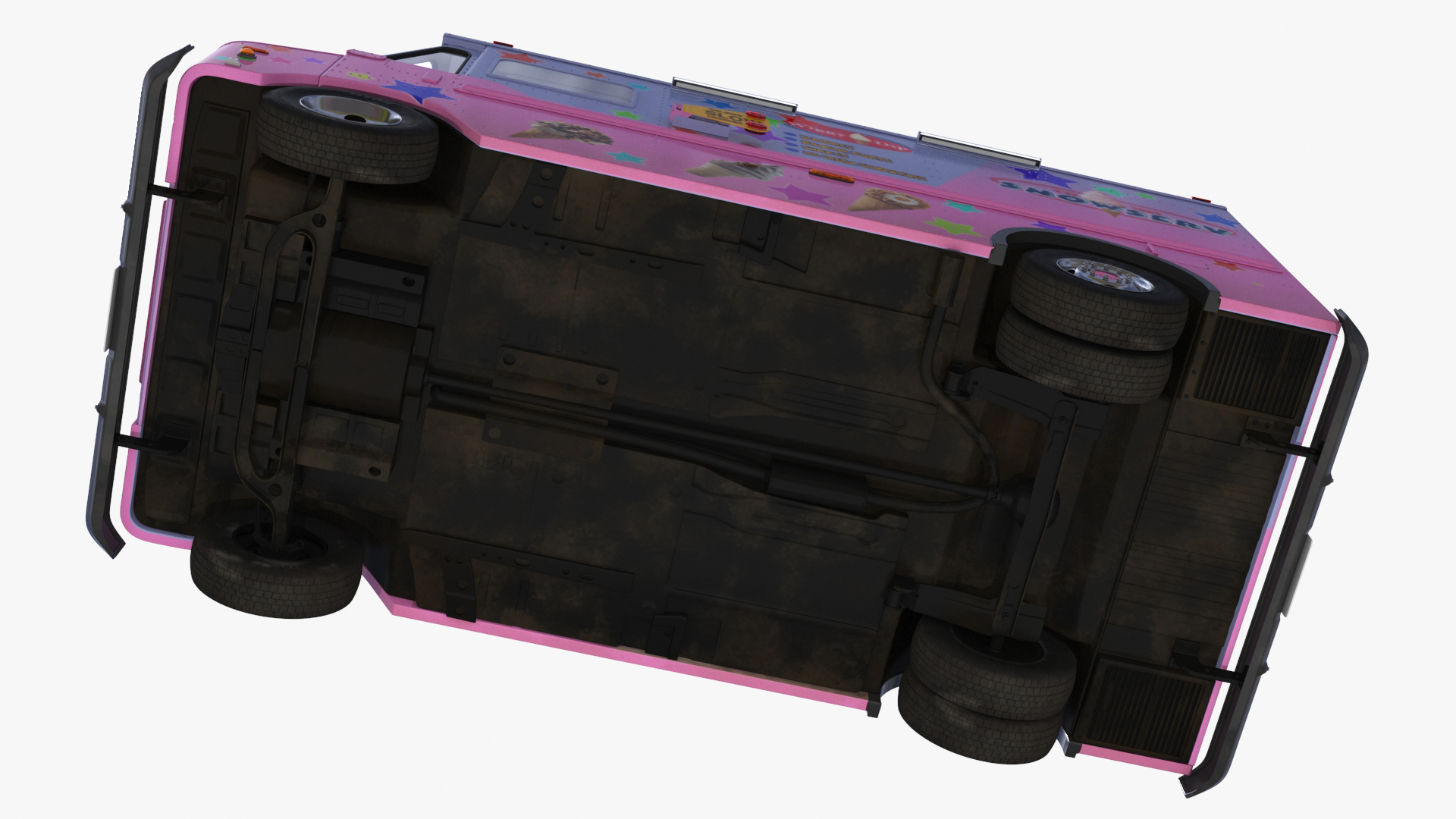 Ice Cream Truck with Star Decals and Branding Rigged 3D