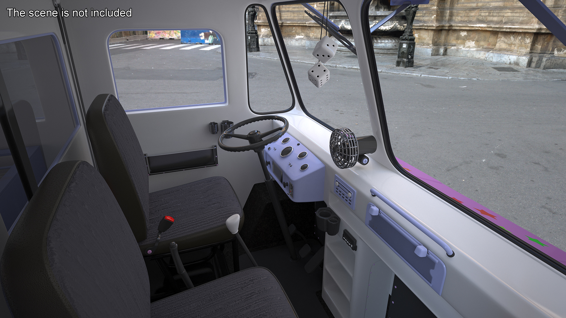 Ice Cream Truck with Star Decals and Branding Rigged 3D