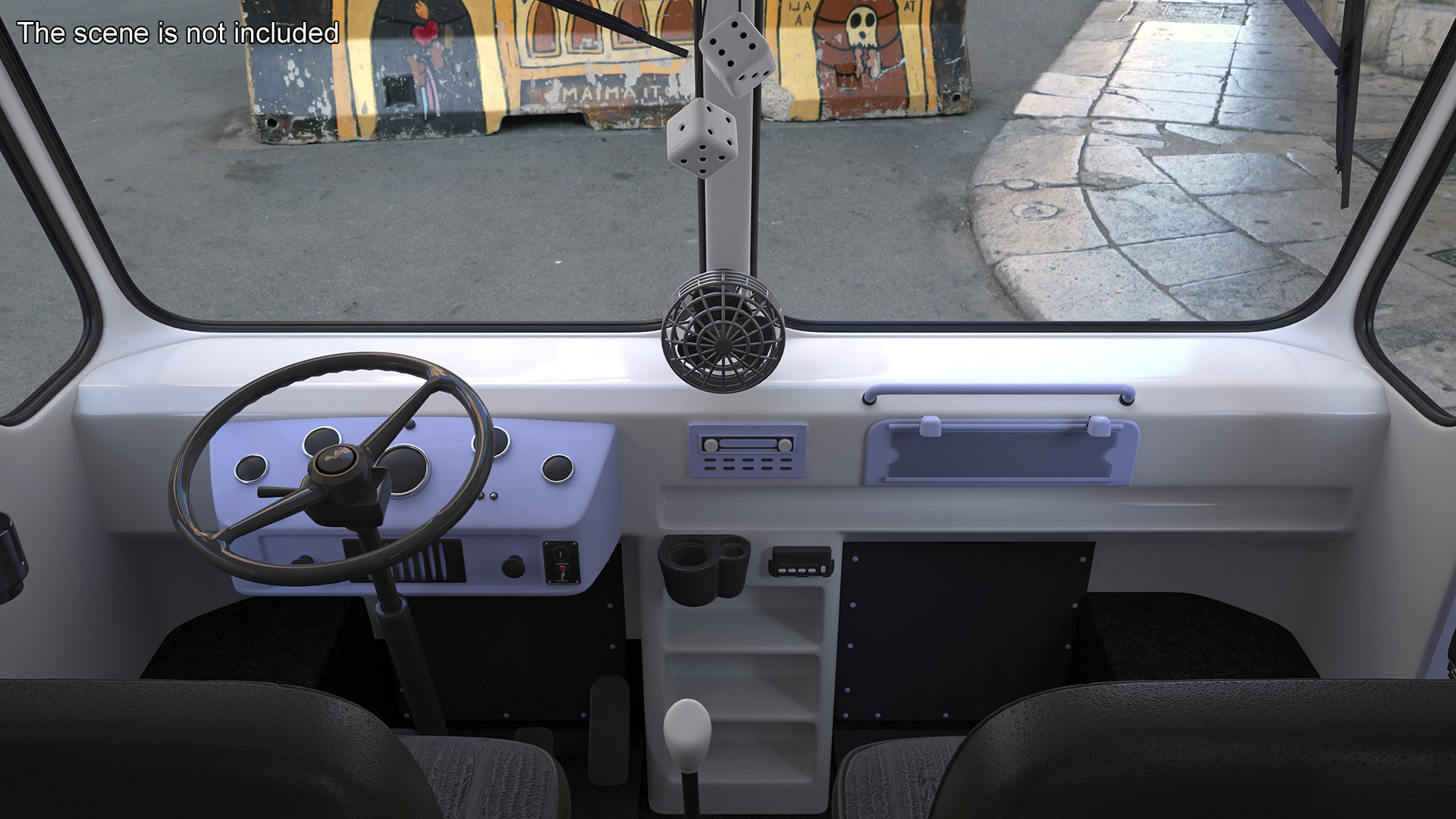 Ice Cream Truck with Star Decals and Branding Rigged 3D