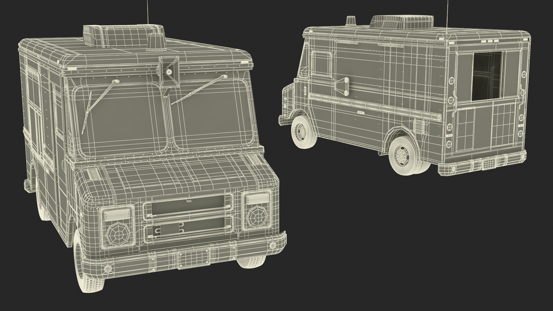Ice Cream Truck with Star Decals and Branding Rigged 3D