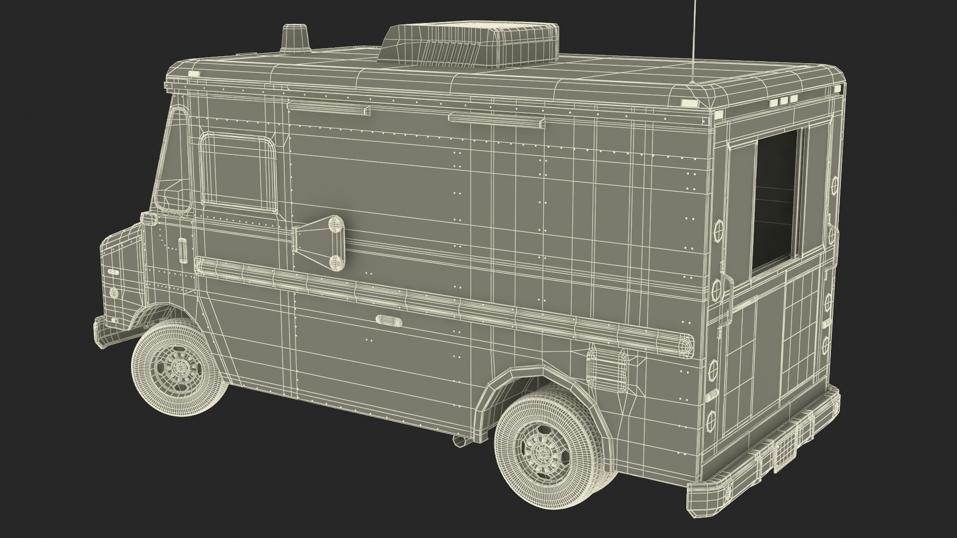Ice Cream Truck with Star Decals and Branding Rigged 3D