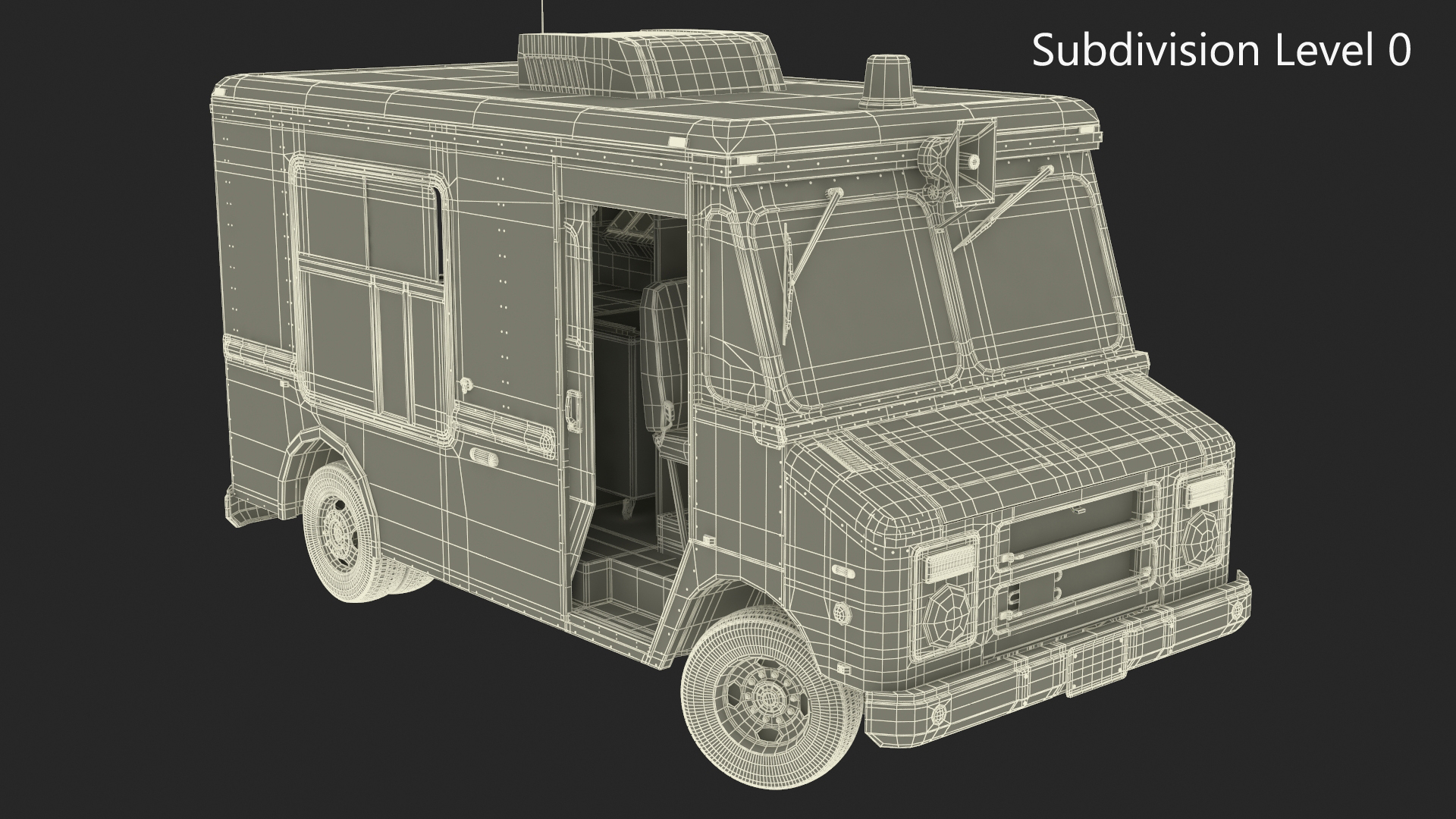 Ice Cream Truck with Star Decals and Branding Rigged 3D